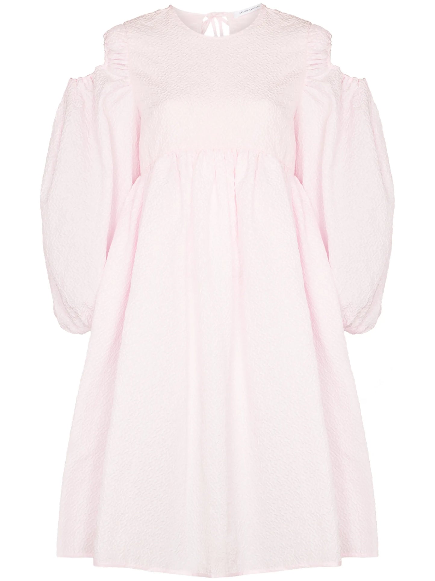 Janessa puff-sleeves midi dress