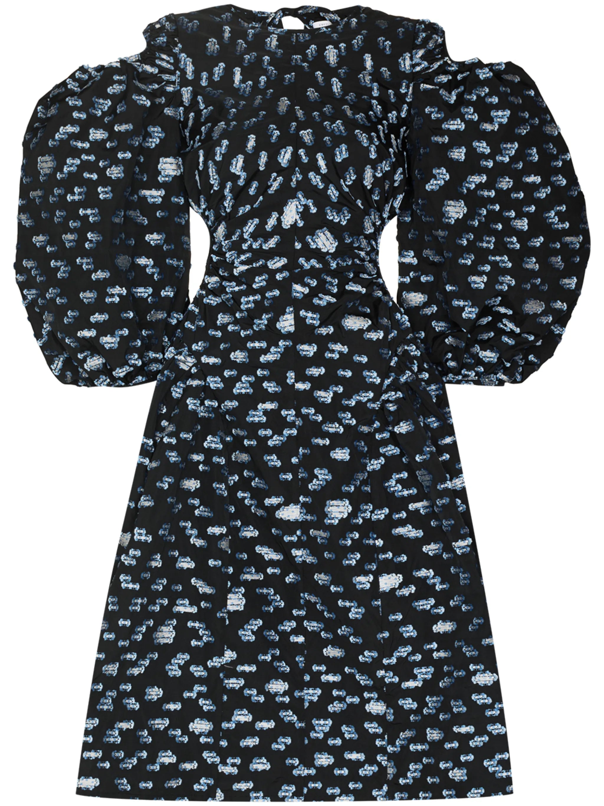 Jaz puff-sleeves printed dress