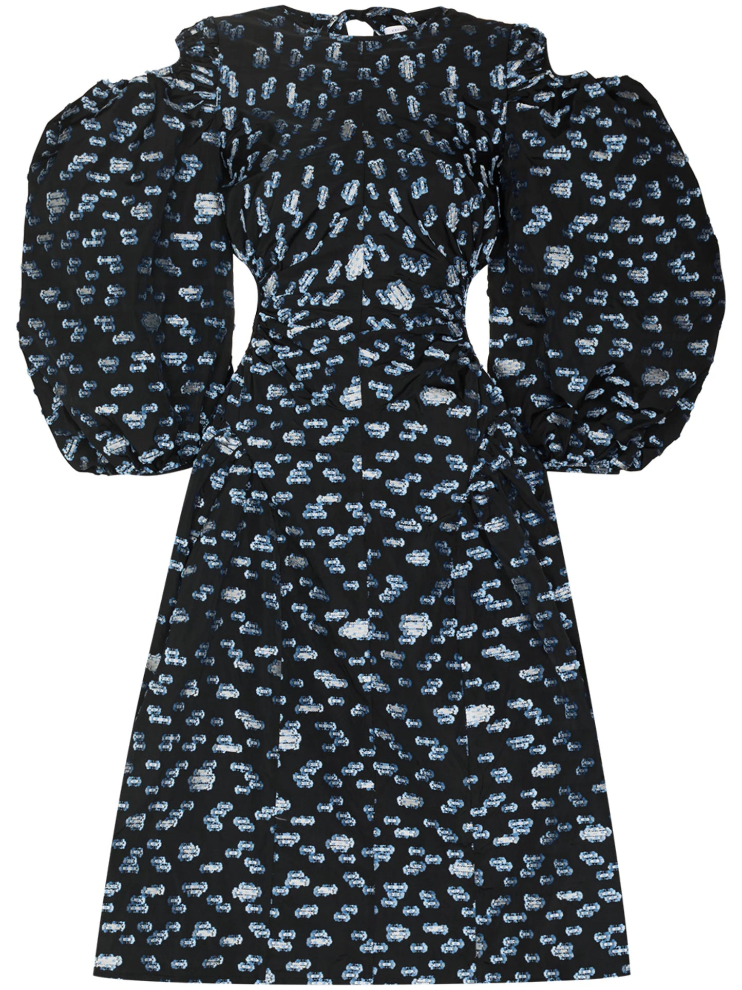 Jaz puff-sleeves printed dress