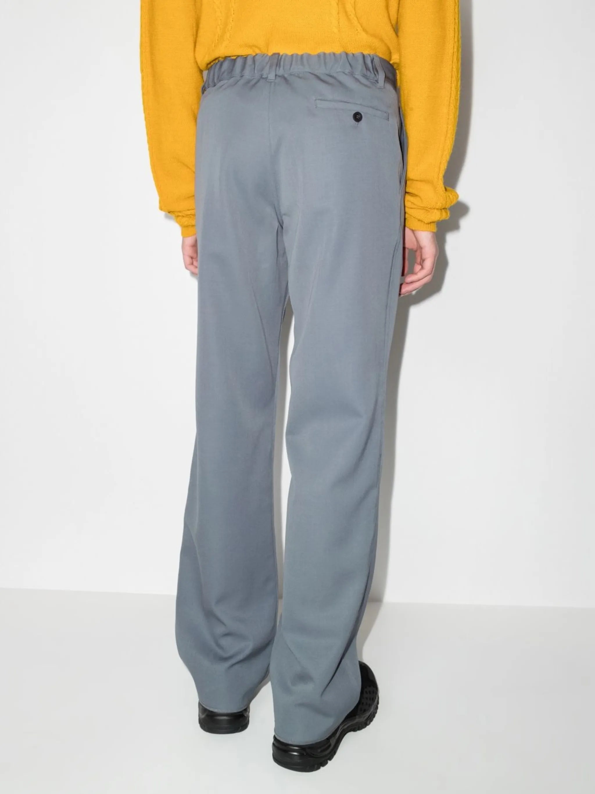 straight-leg tailored trousers