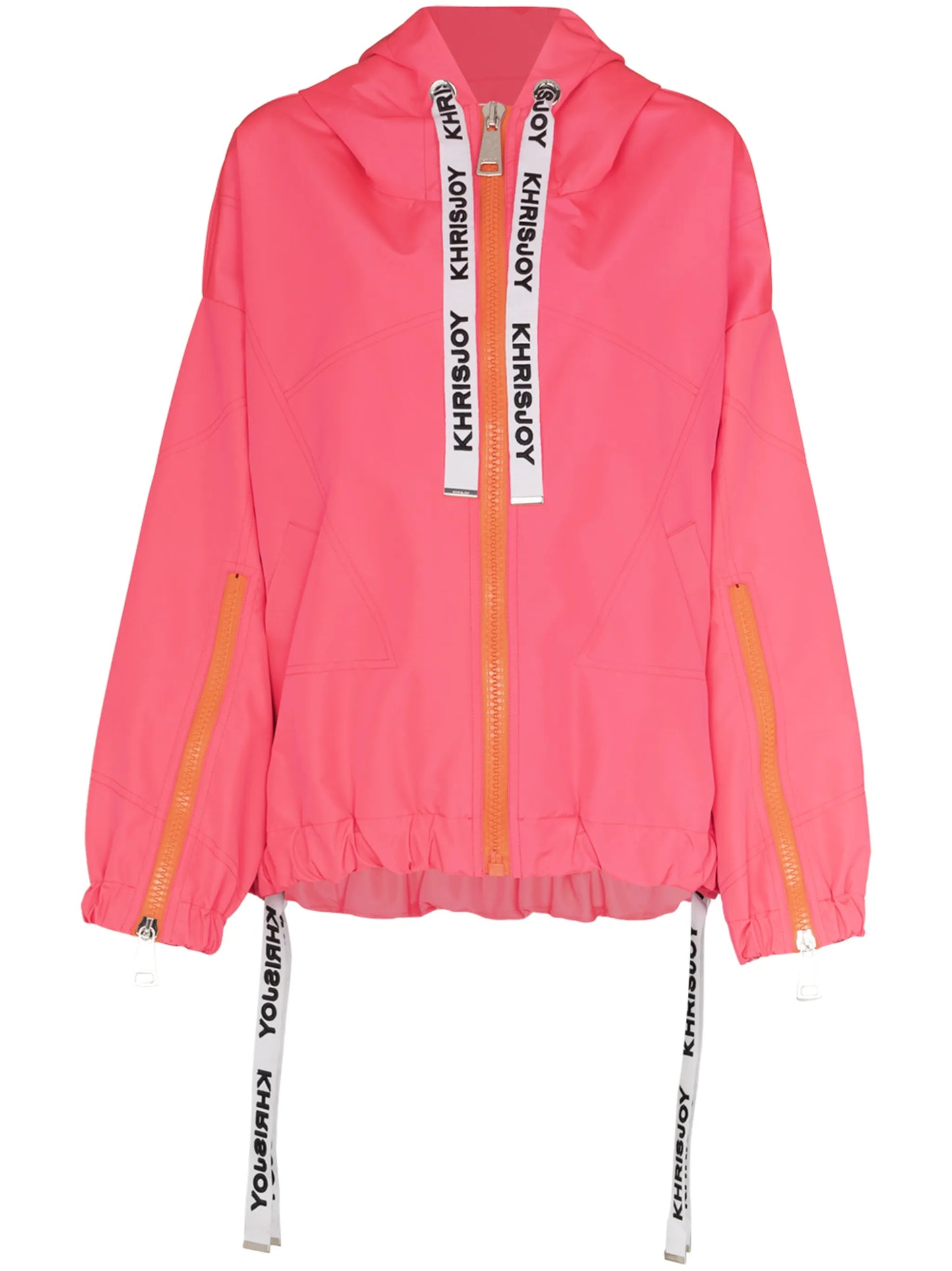 logo-strap hooded jacket