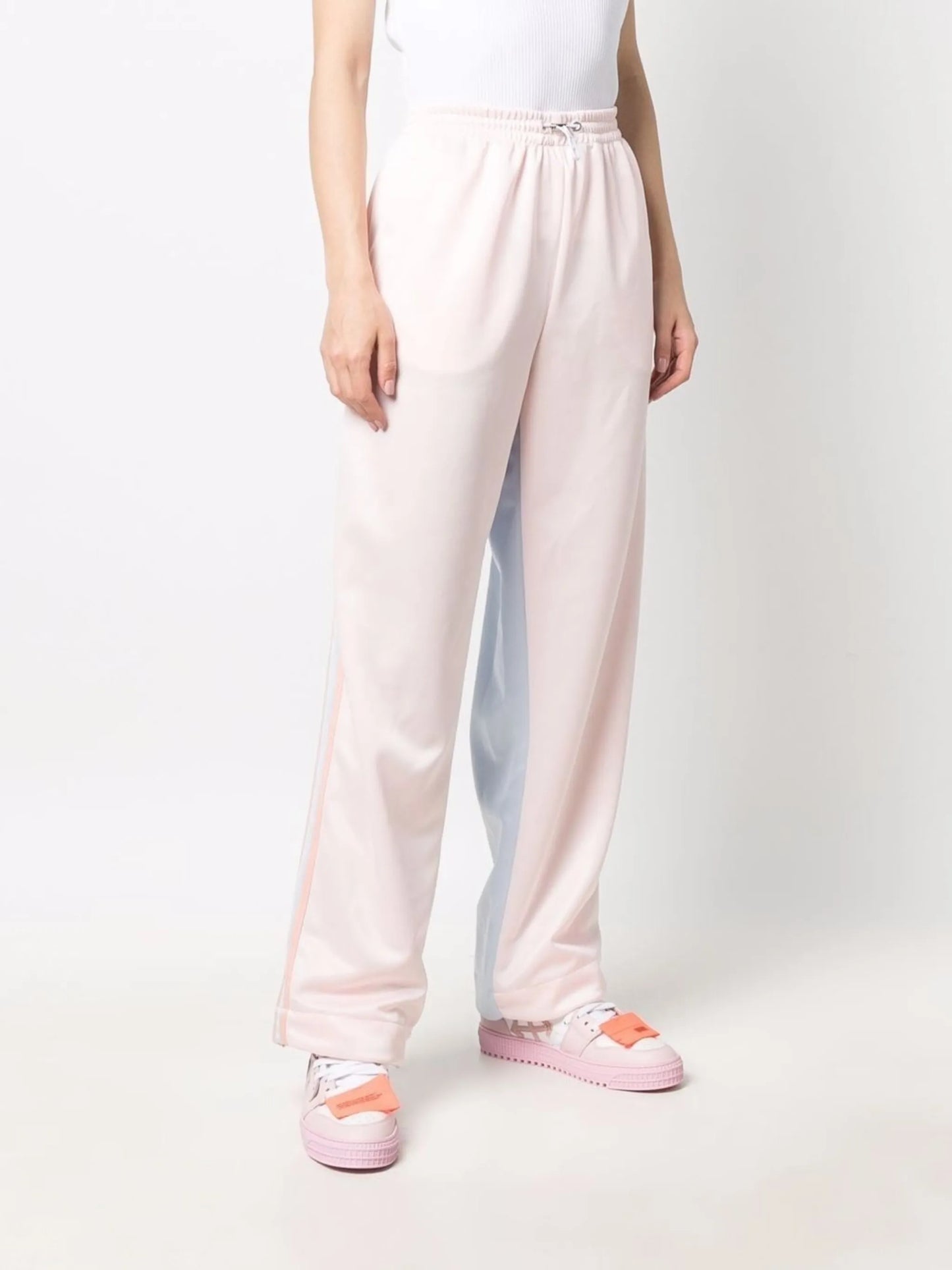 contrasting panel-detail trousers