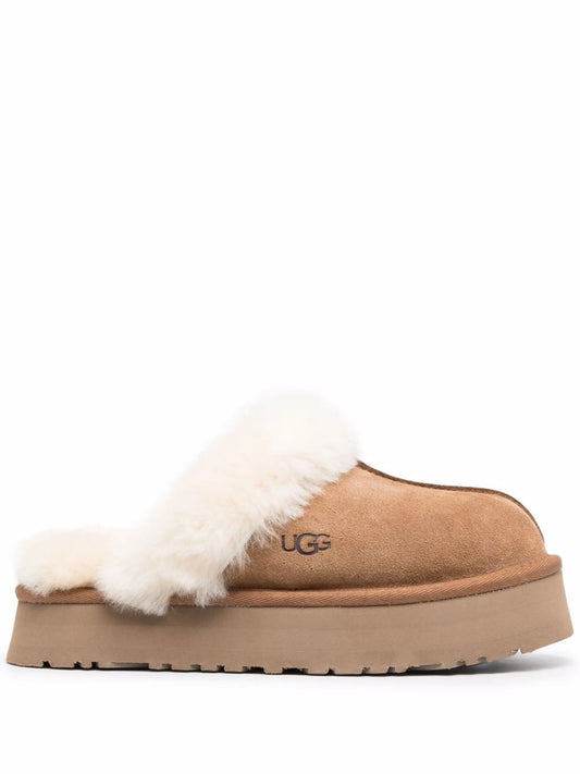 Disquette shearling-lined suede sandals