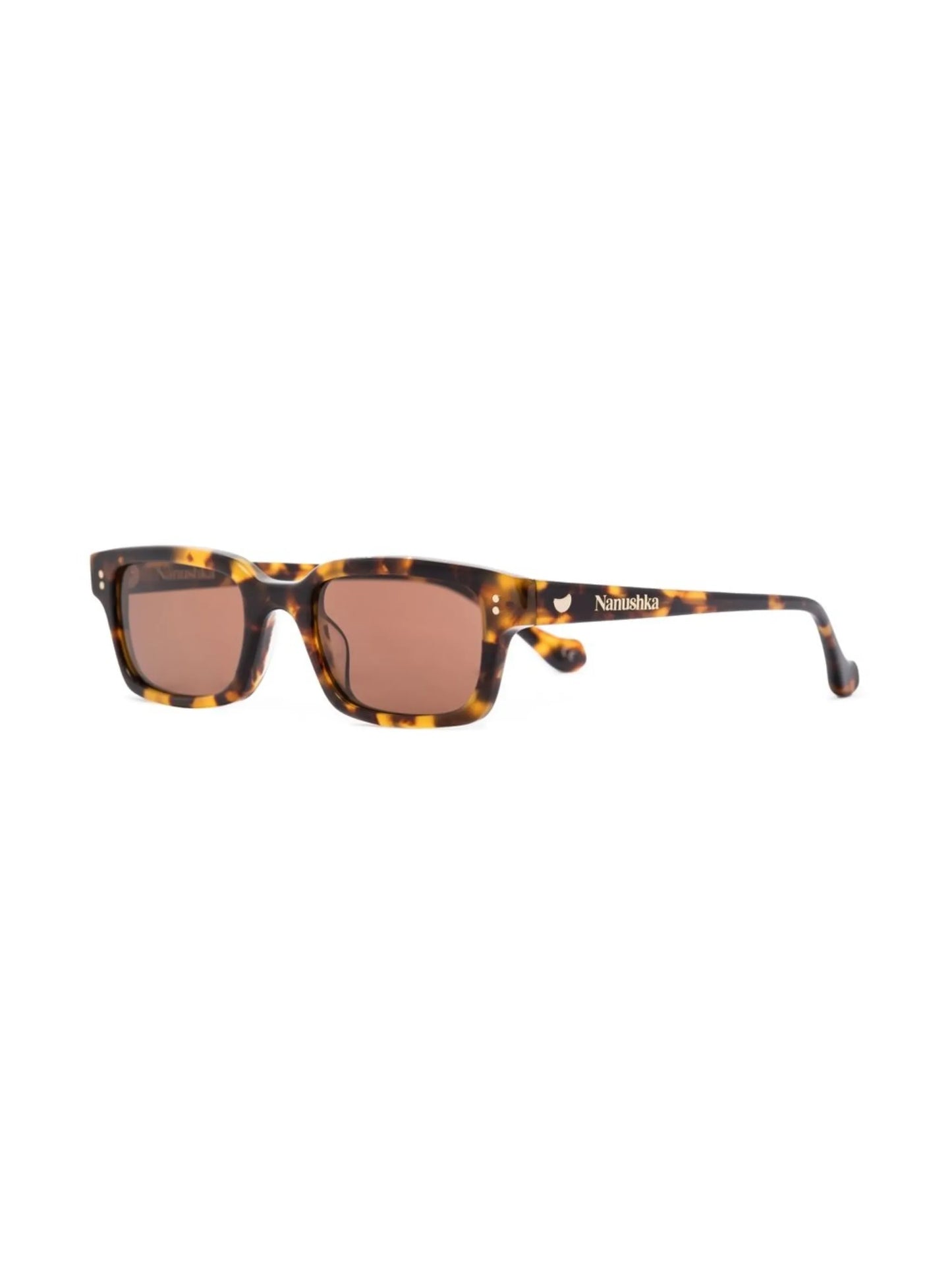 tortoiseshell rectangle-frame sunglasses