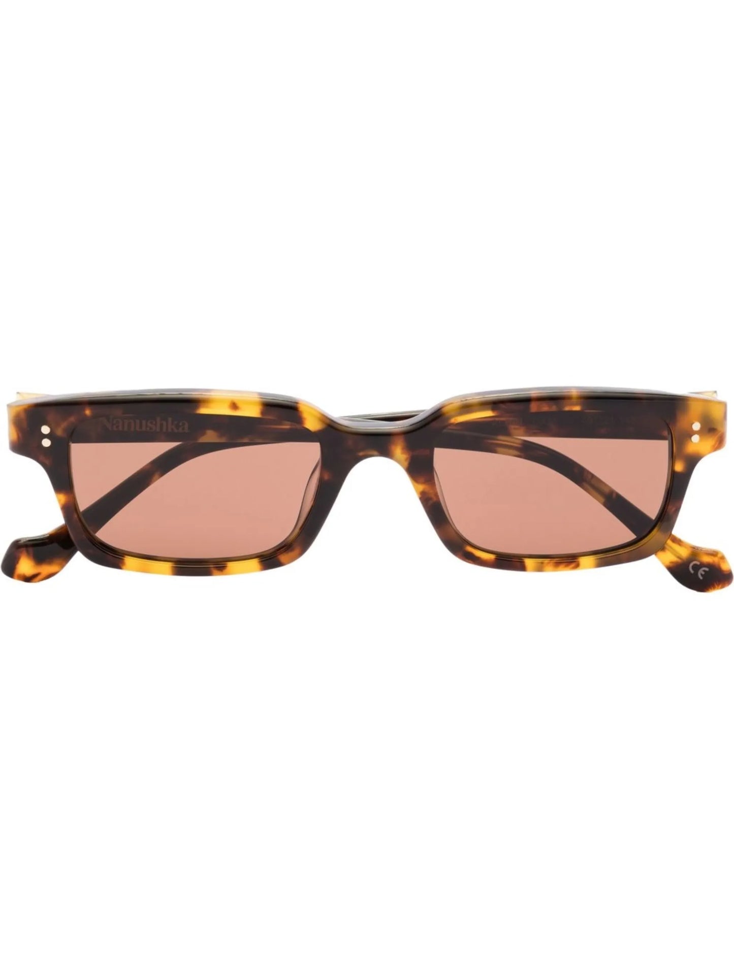 tortoiseshell rectangle-frame sunglasses