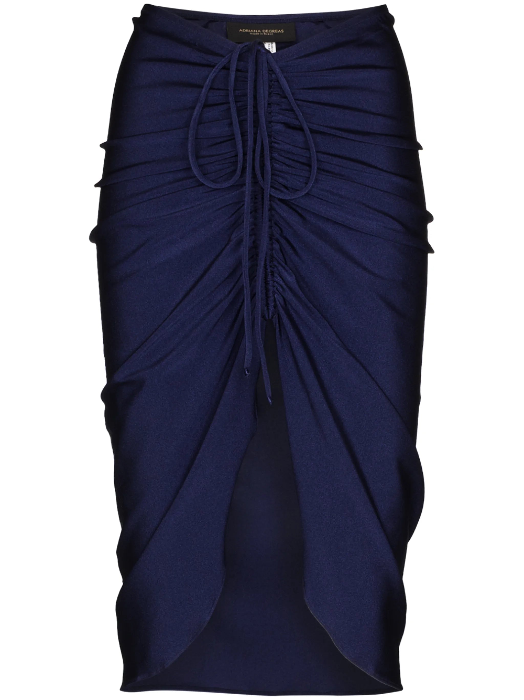 ruched high-waisted pencil skirt