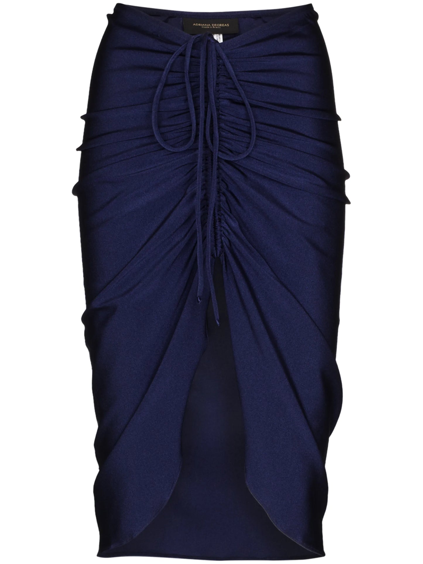 ruched high-waisted pencil skirt