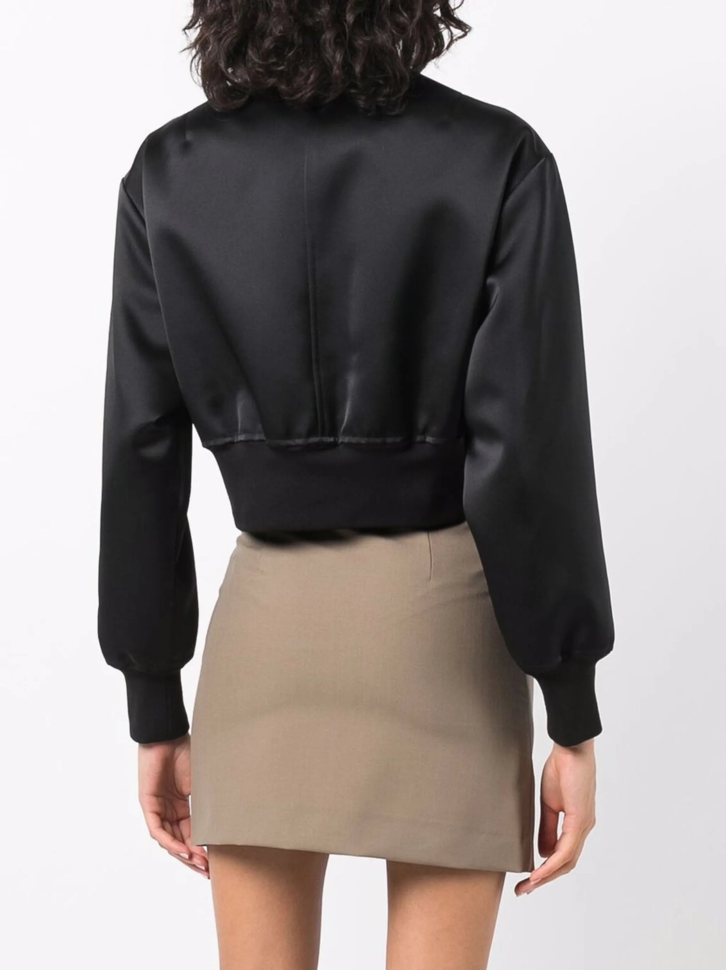 cropped zipped bomber jacket