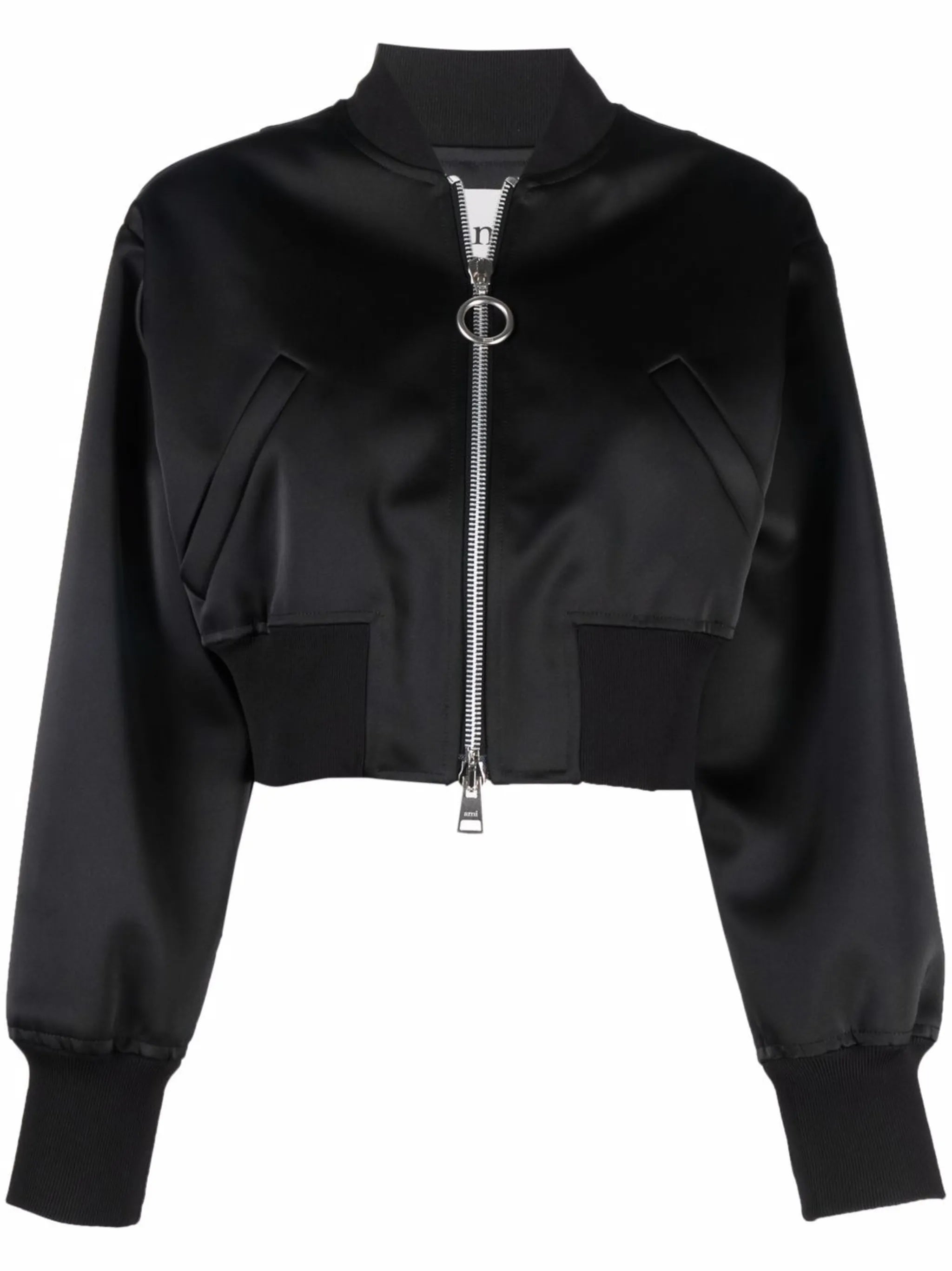 cropped zipped bomber jacket