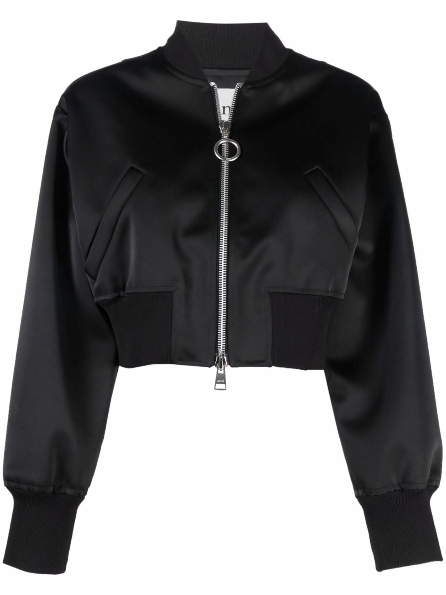 cropped zipped bomber jacket