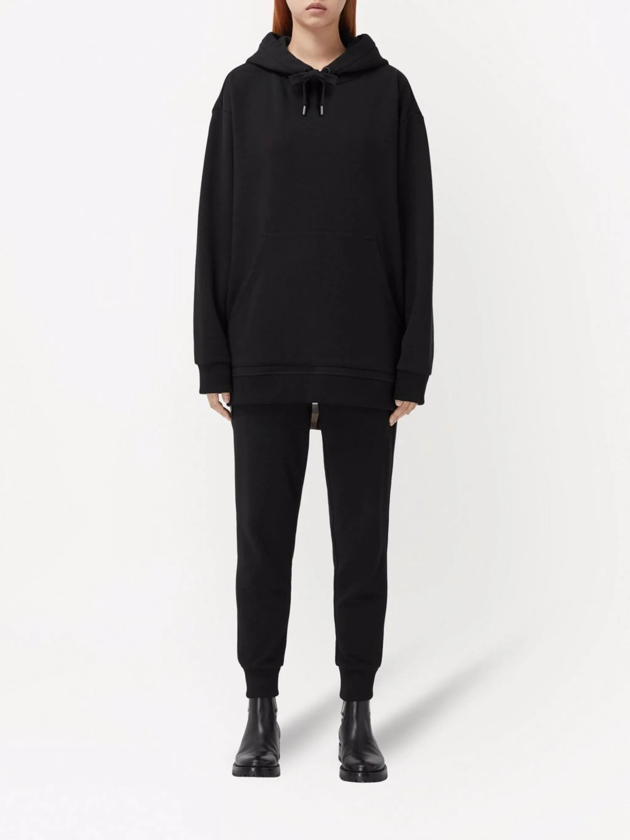 check-print panelled hoodie
