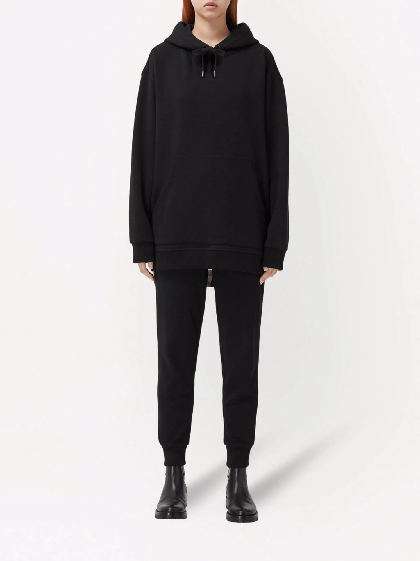 check-print panelled hoodie