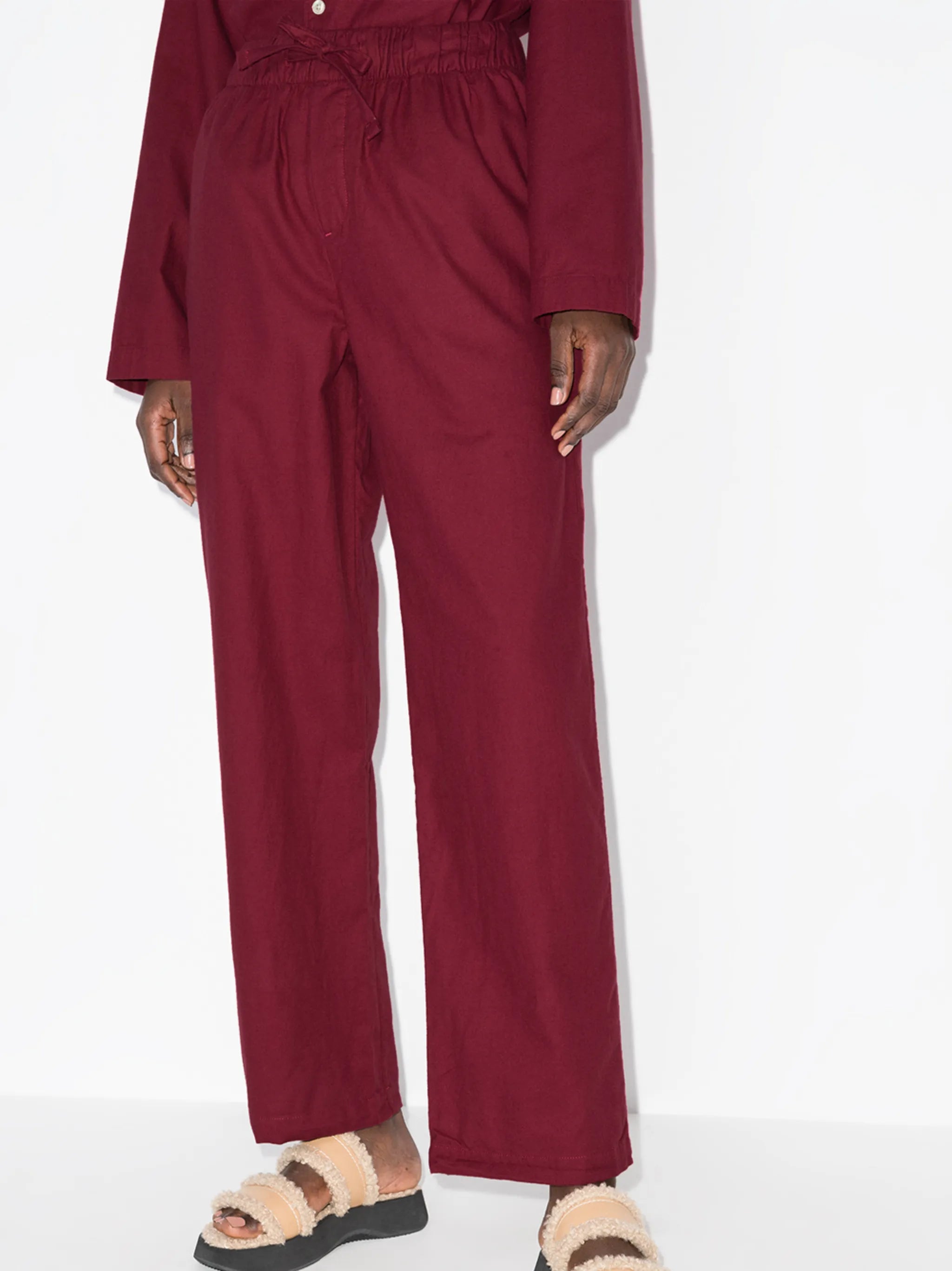 flannel straight-leg pajama bottoms