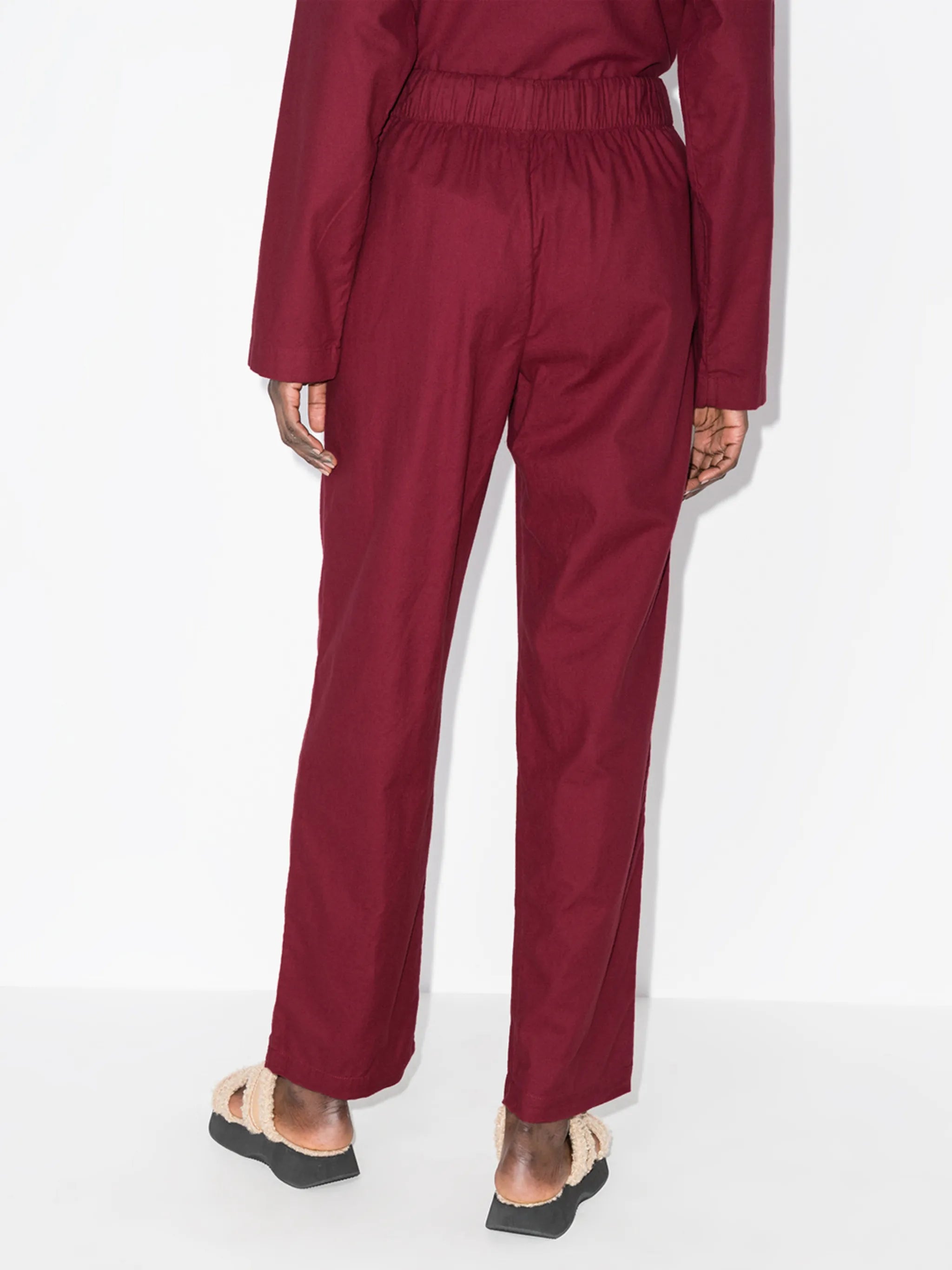 flannel straight-leg pajama bottoms