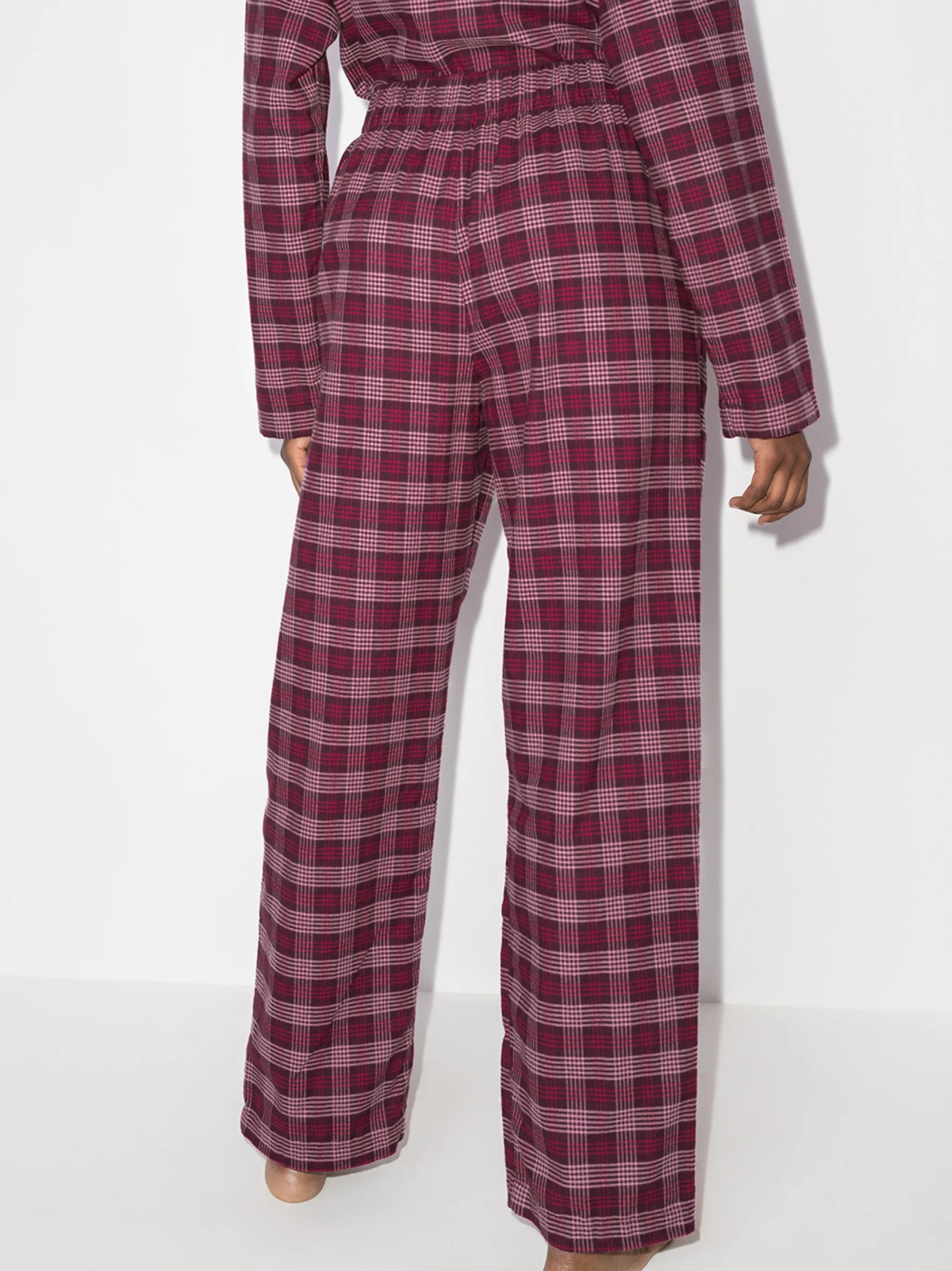 flannel straight-leg pajama bottoms