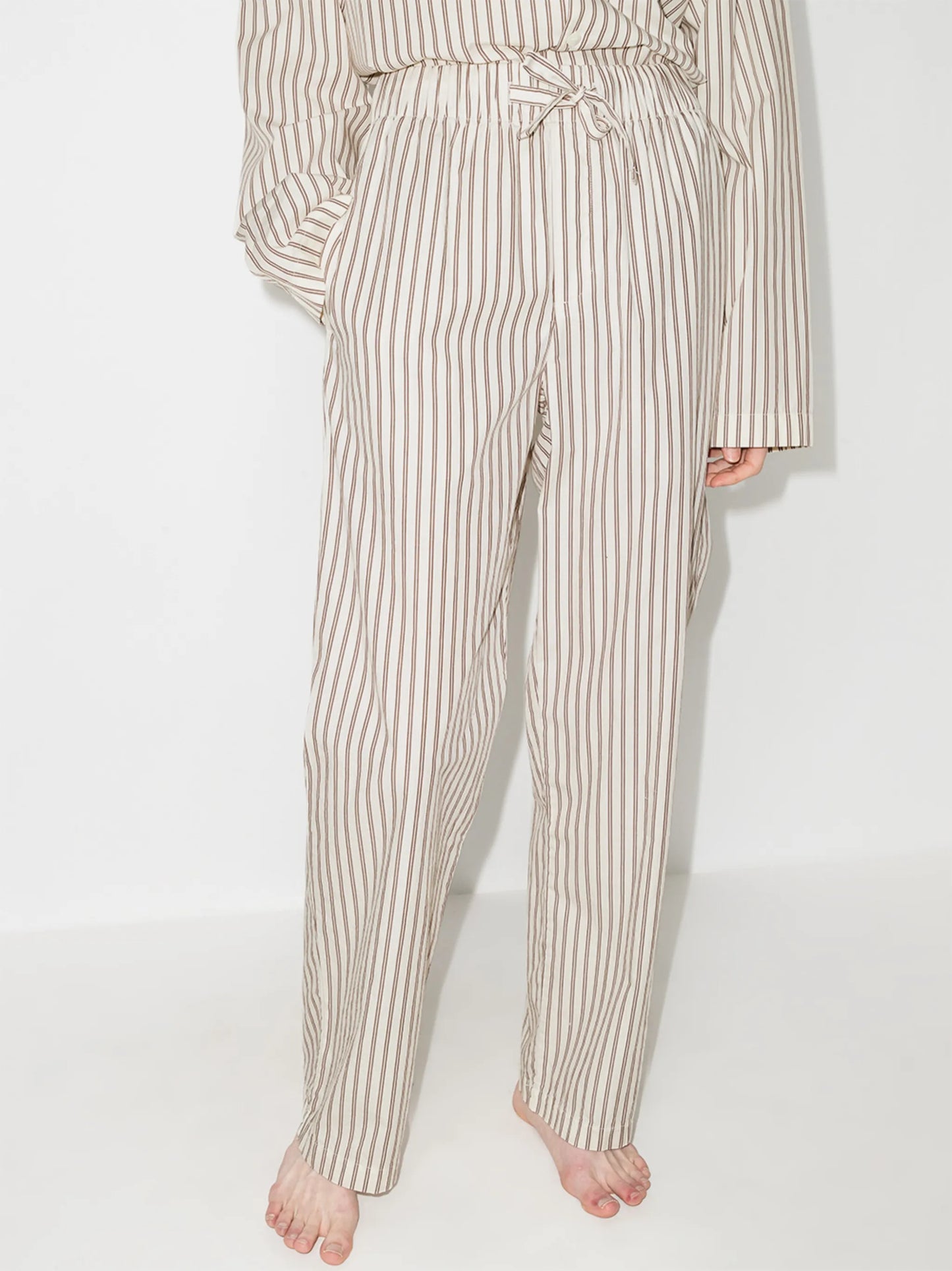 stripe-pattern pajama trousers