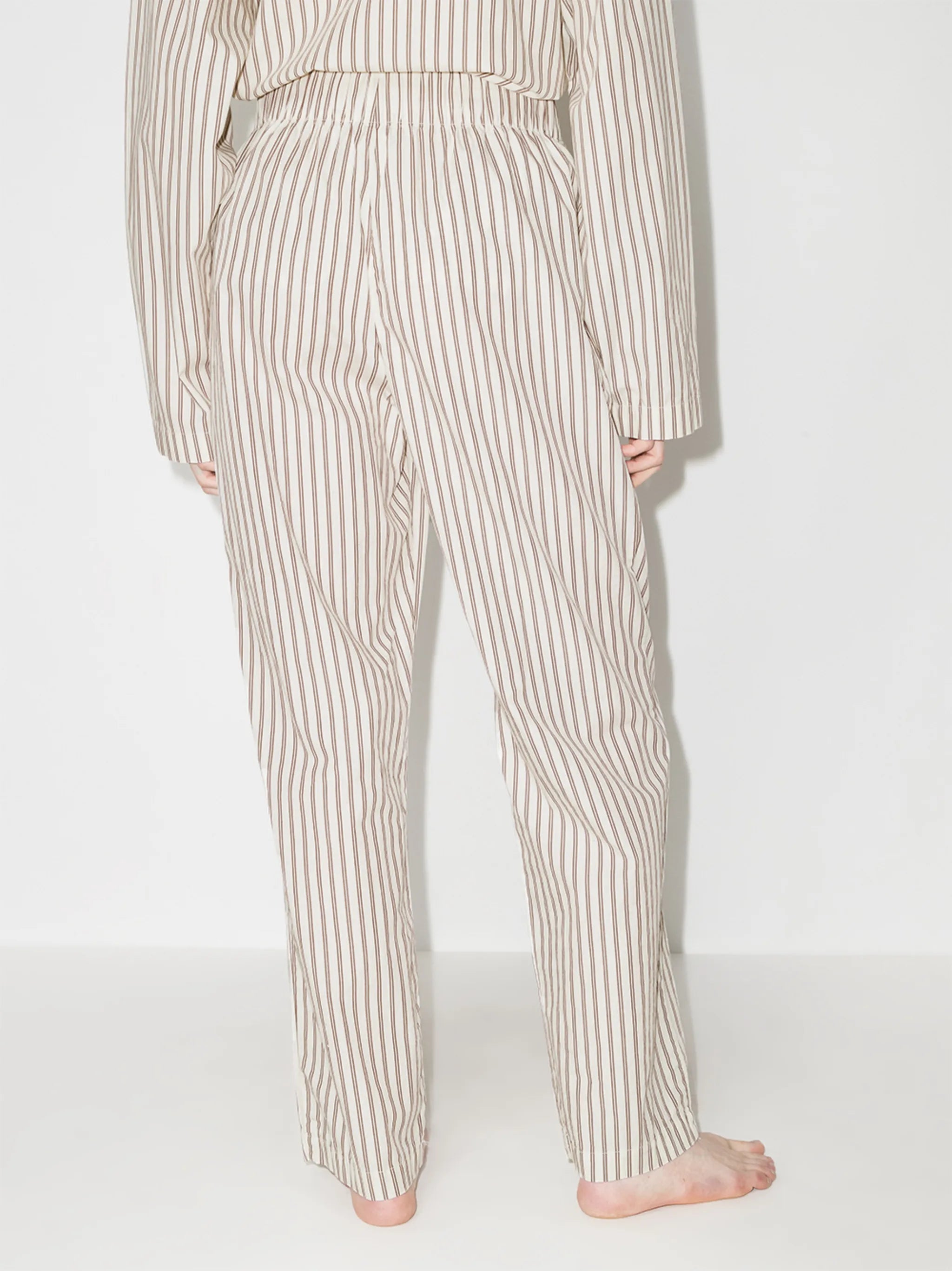 stripe-pattern pajama trousers