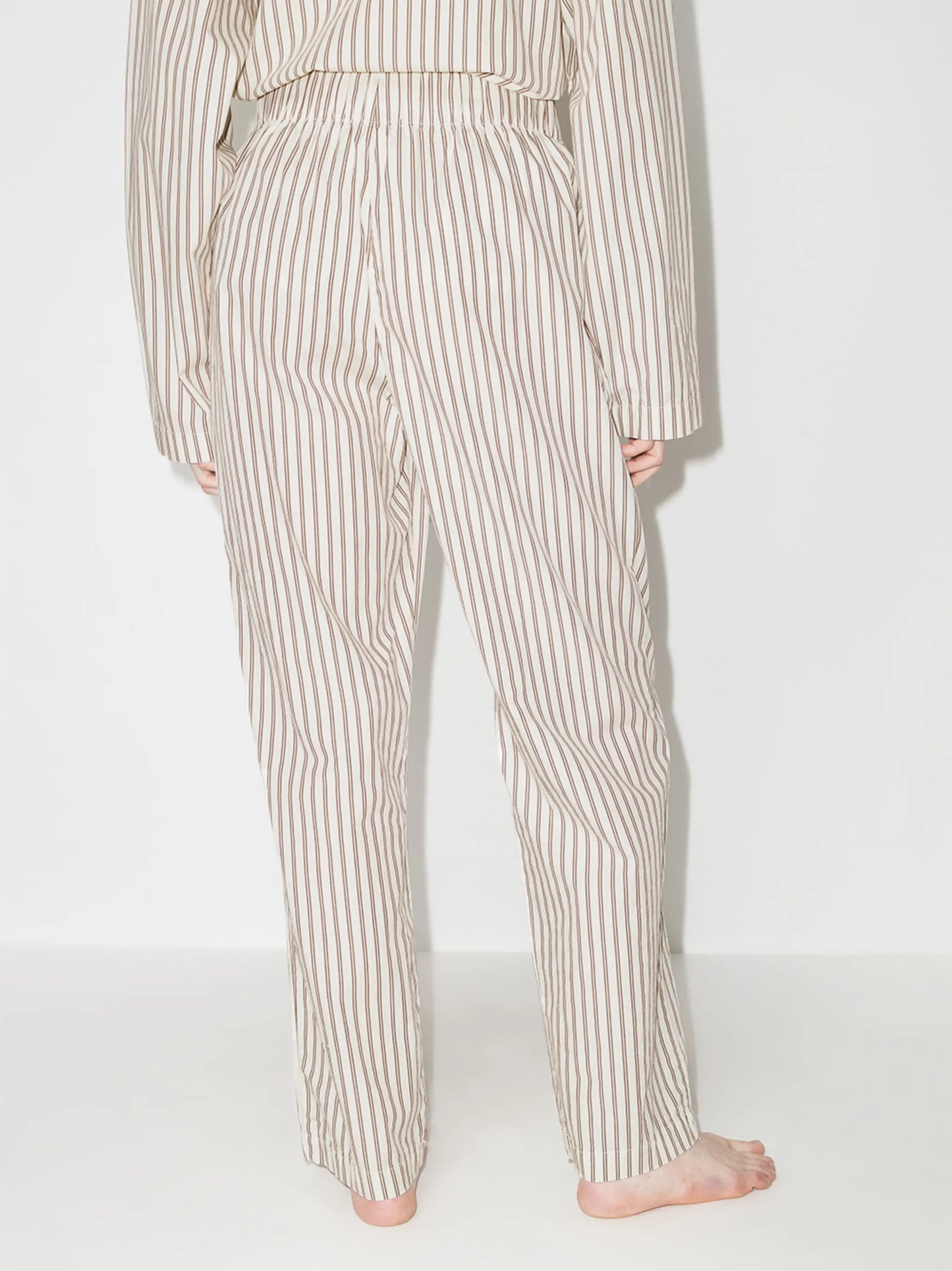 stripe-pattern pajama trousers