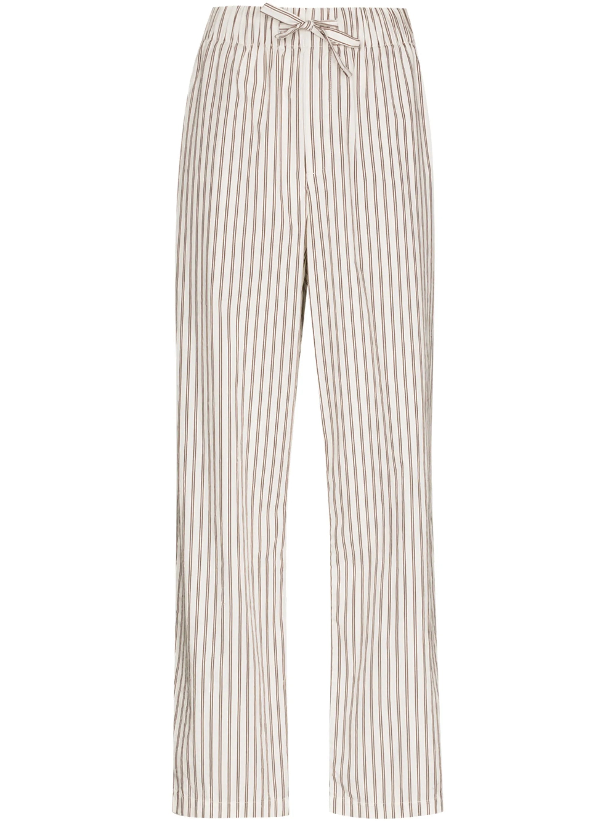 stripe-pattern pajama trousers