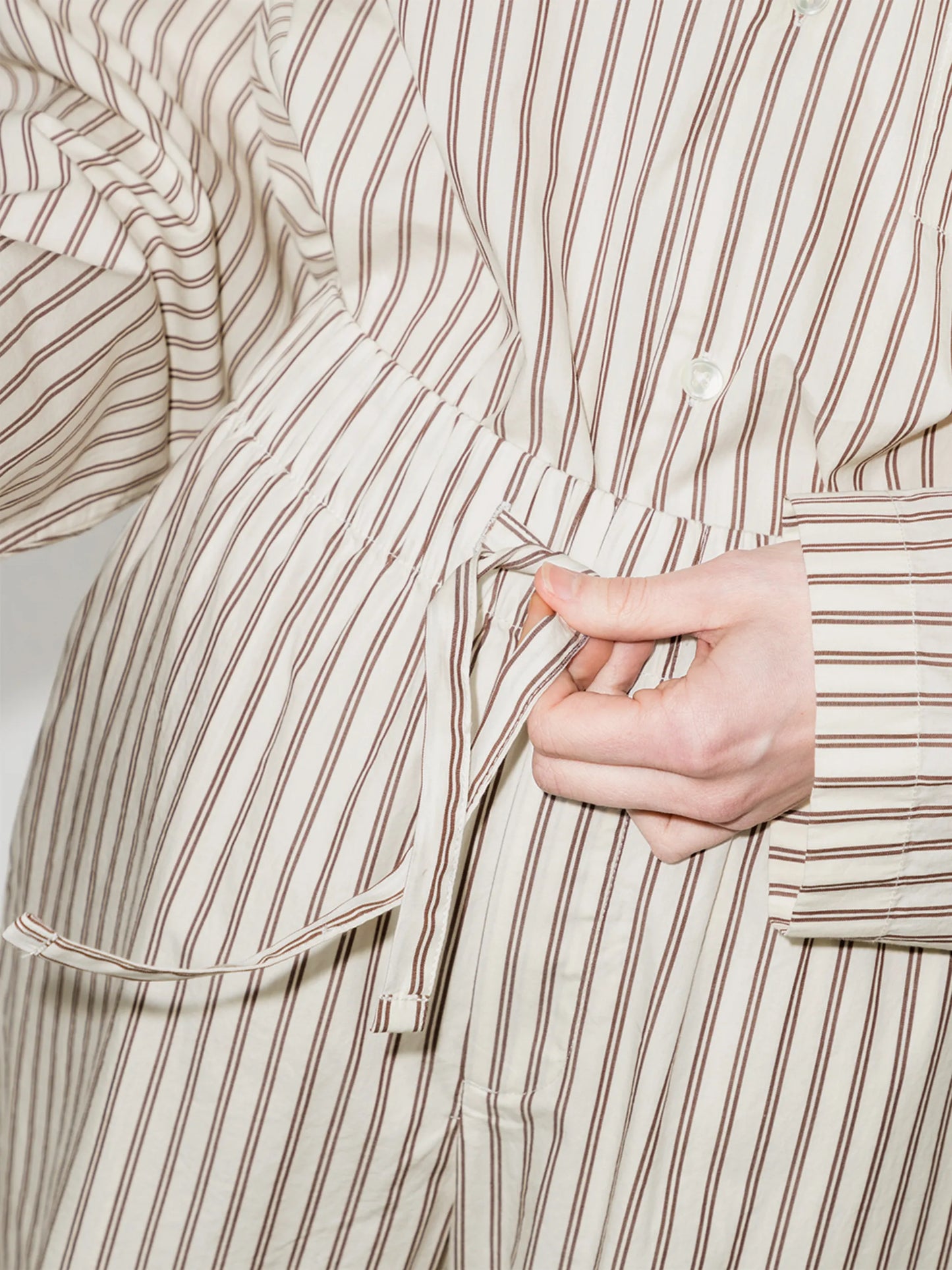 stripe-pattern pajama trousers