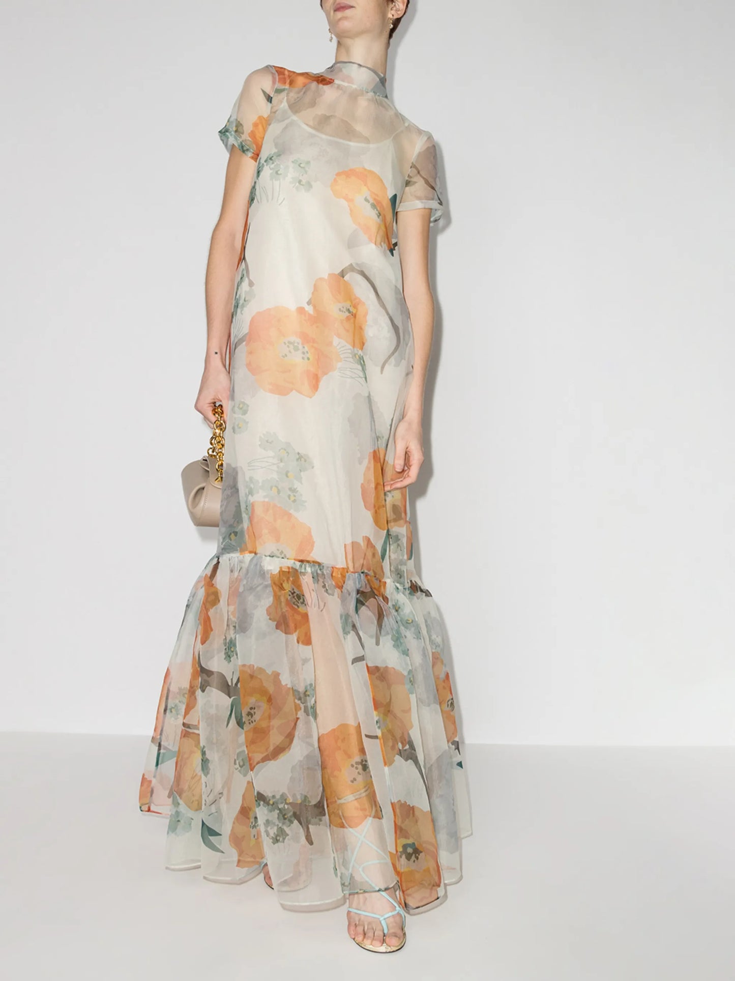 Caluna floral-print gown
