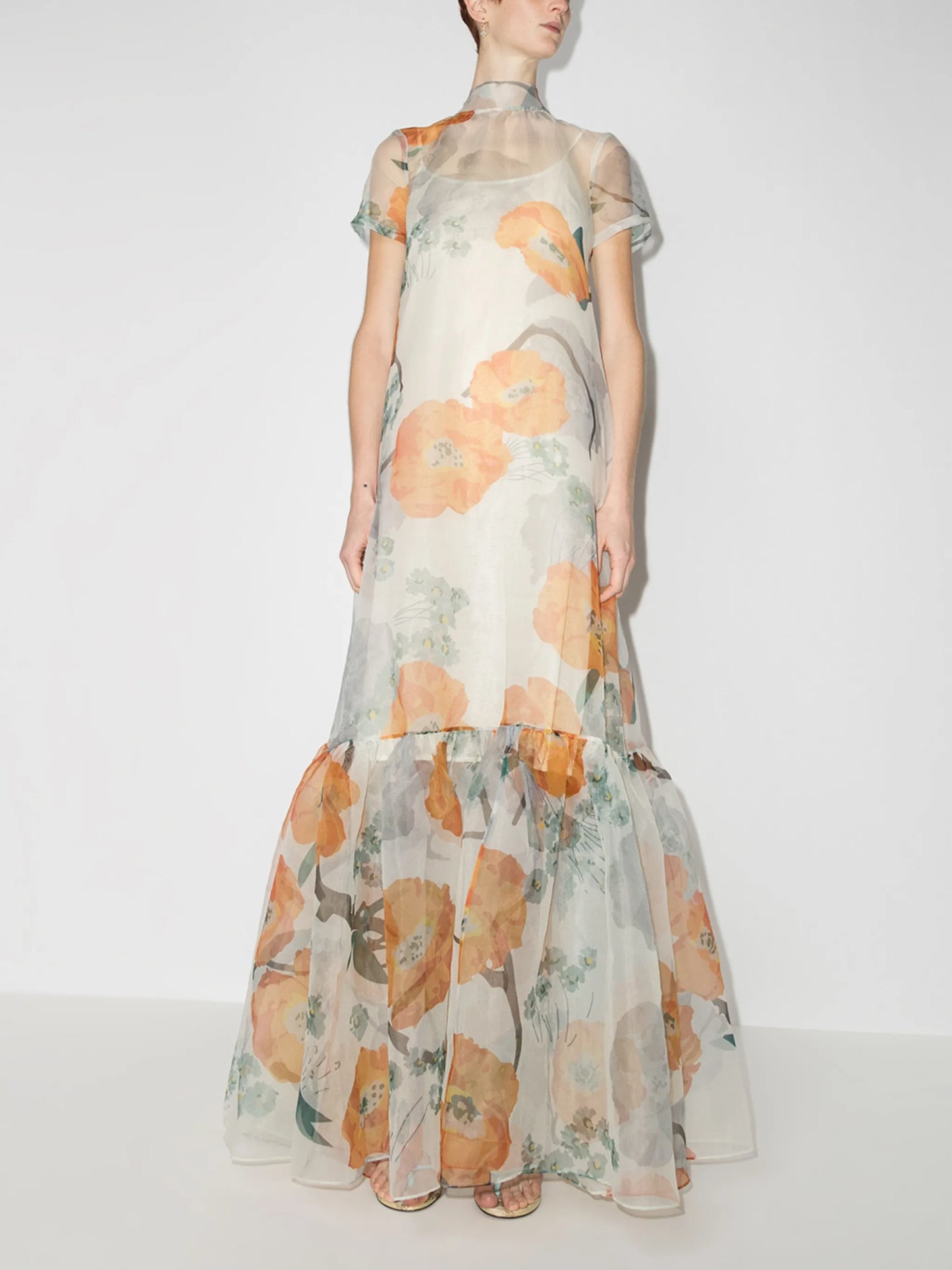 Caluna floral-print gown