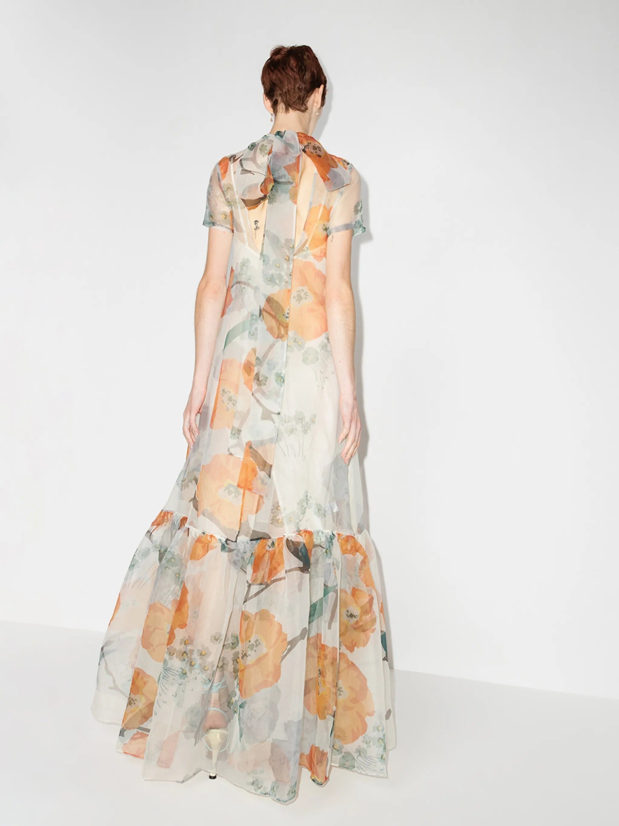 Caluna floral-print gown