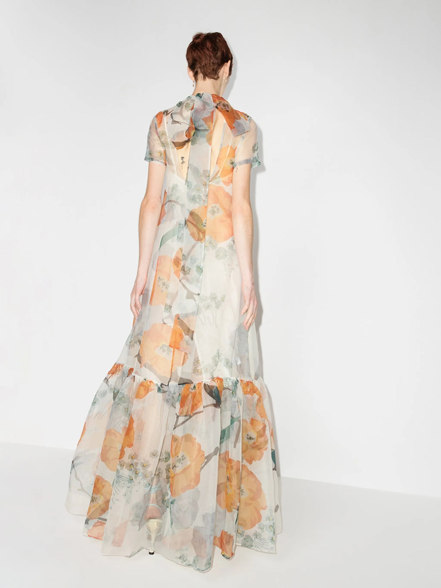 Caluna floral-print gown