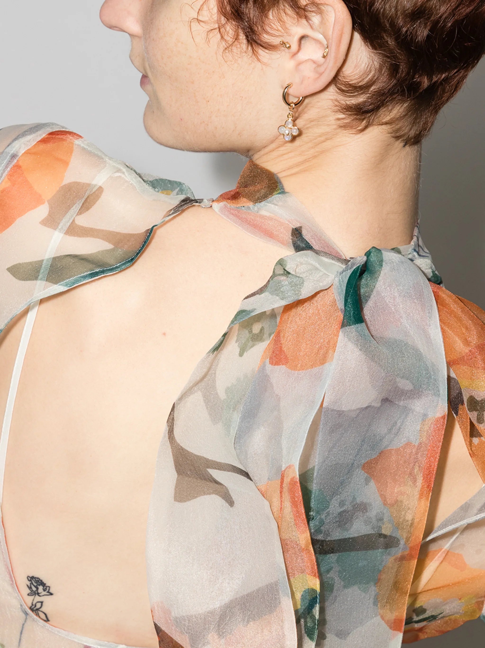 Caluna floral-print gown