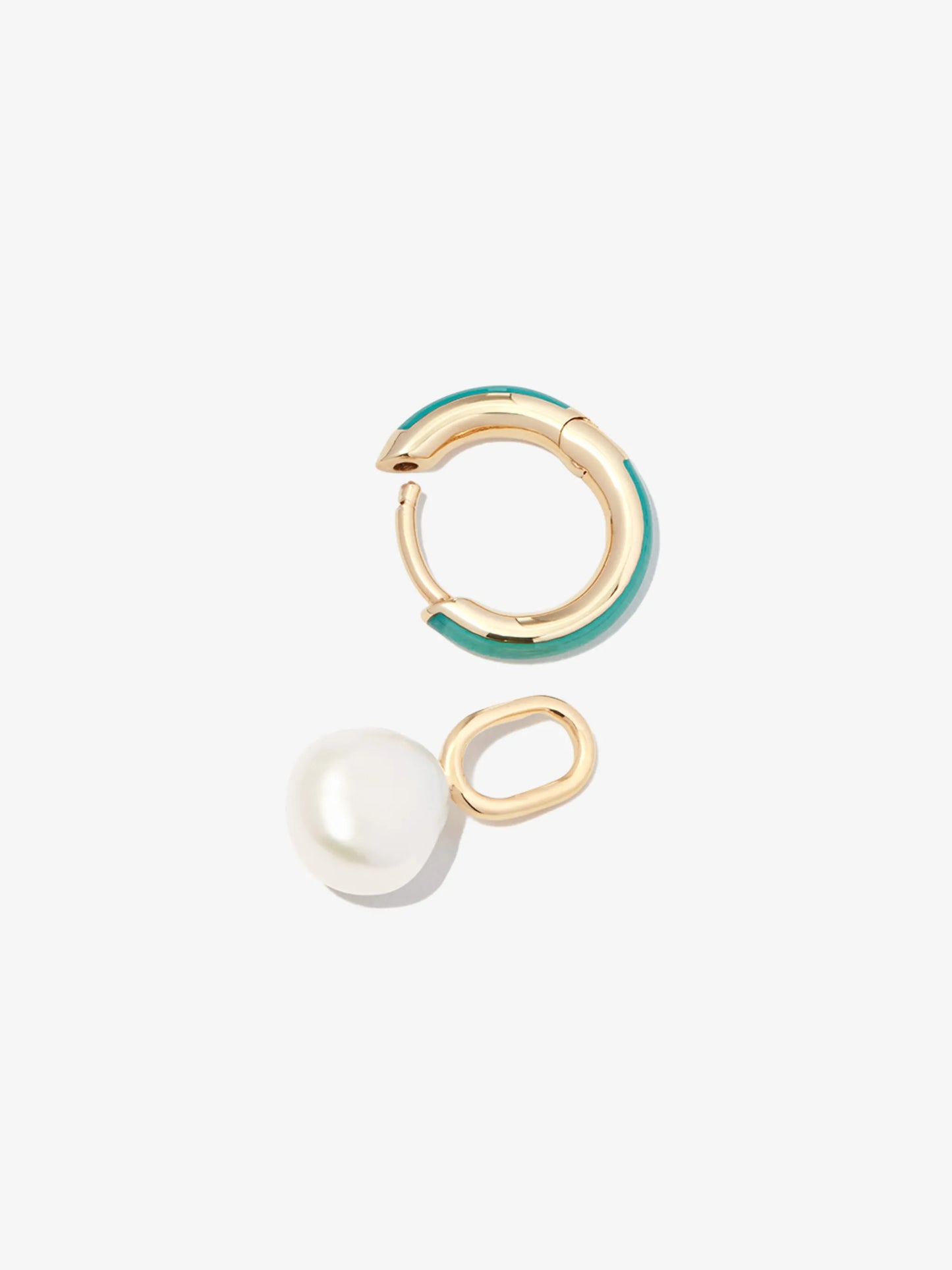 pearl drop huggie earing