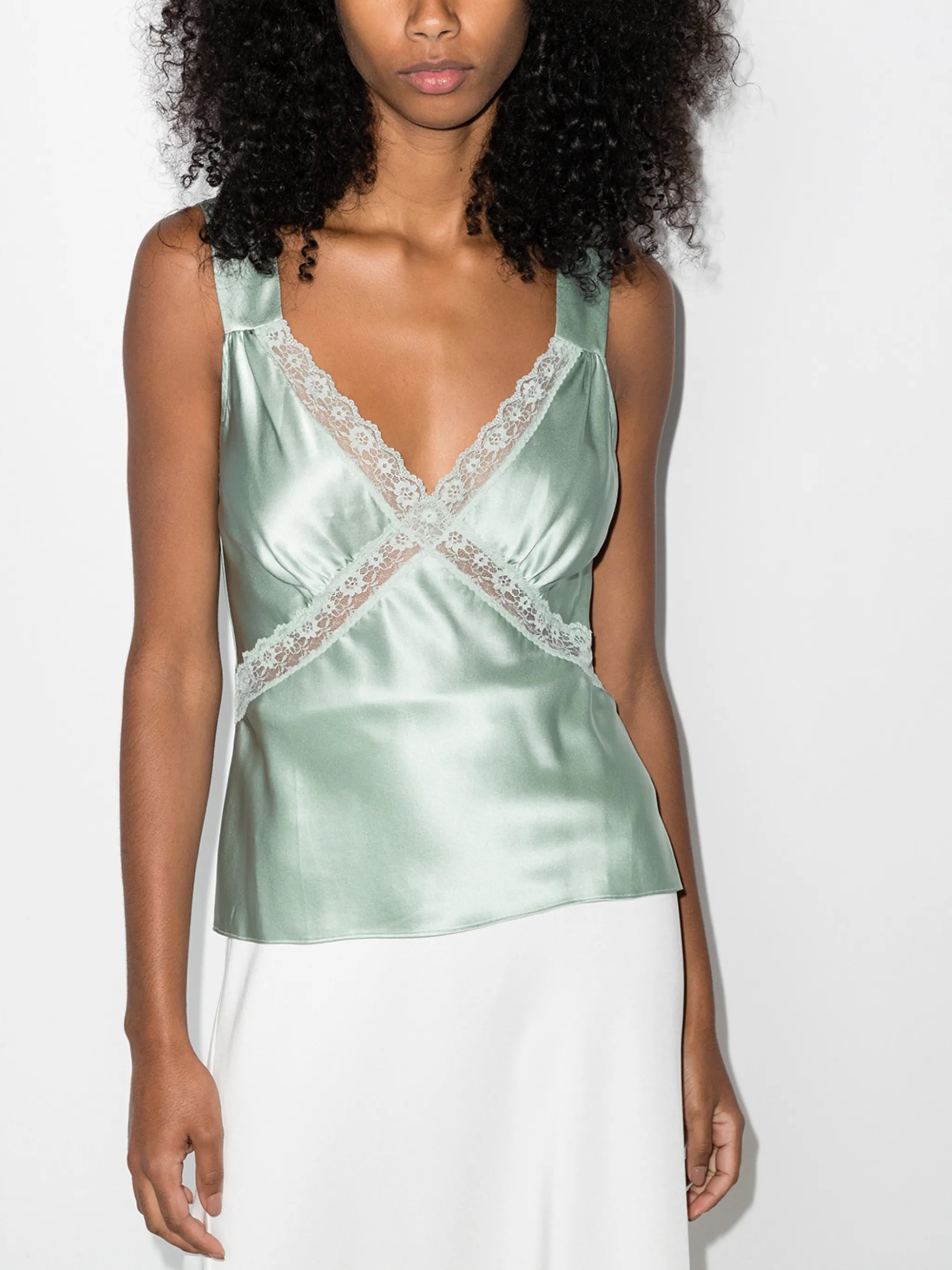 Vendome lace-trim camisole top