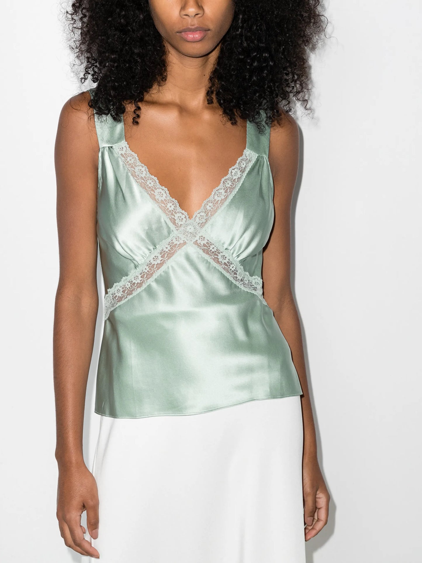Vendome lace-trim camisole top