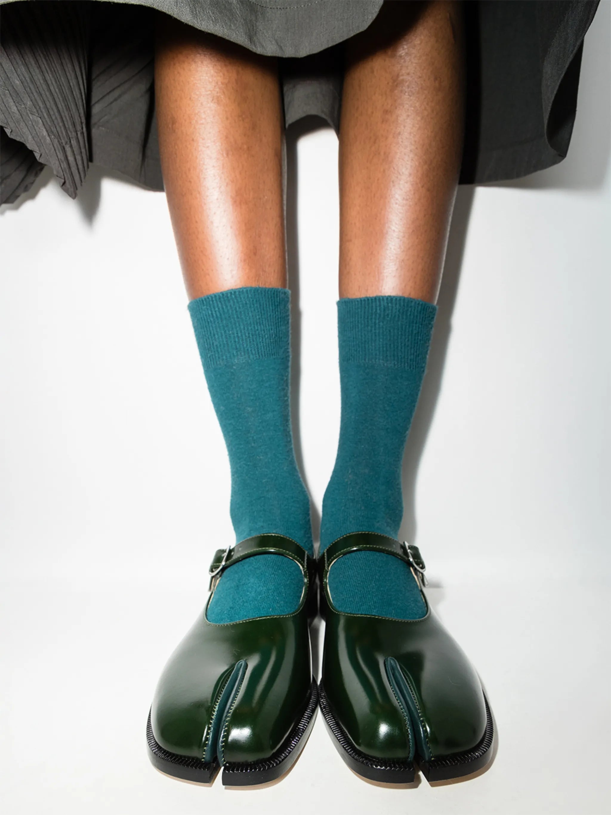 Tabi leather Mary Jane shoes