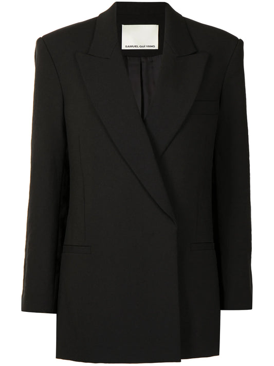 double-breasted boxy blazer