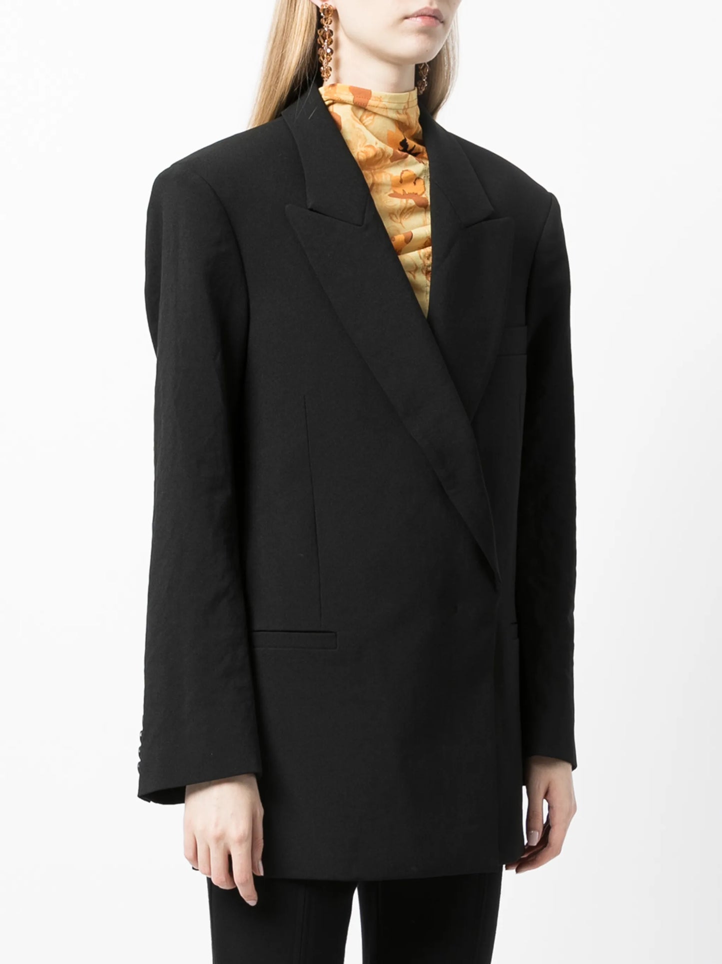 double-breasted boxy blazer