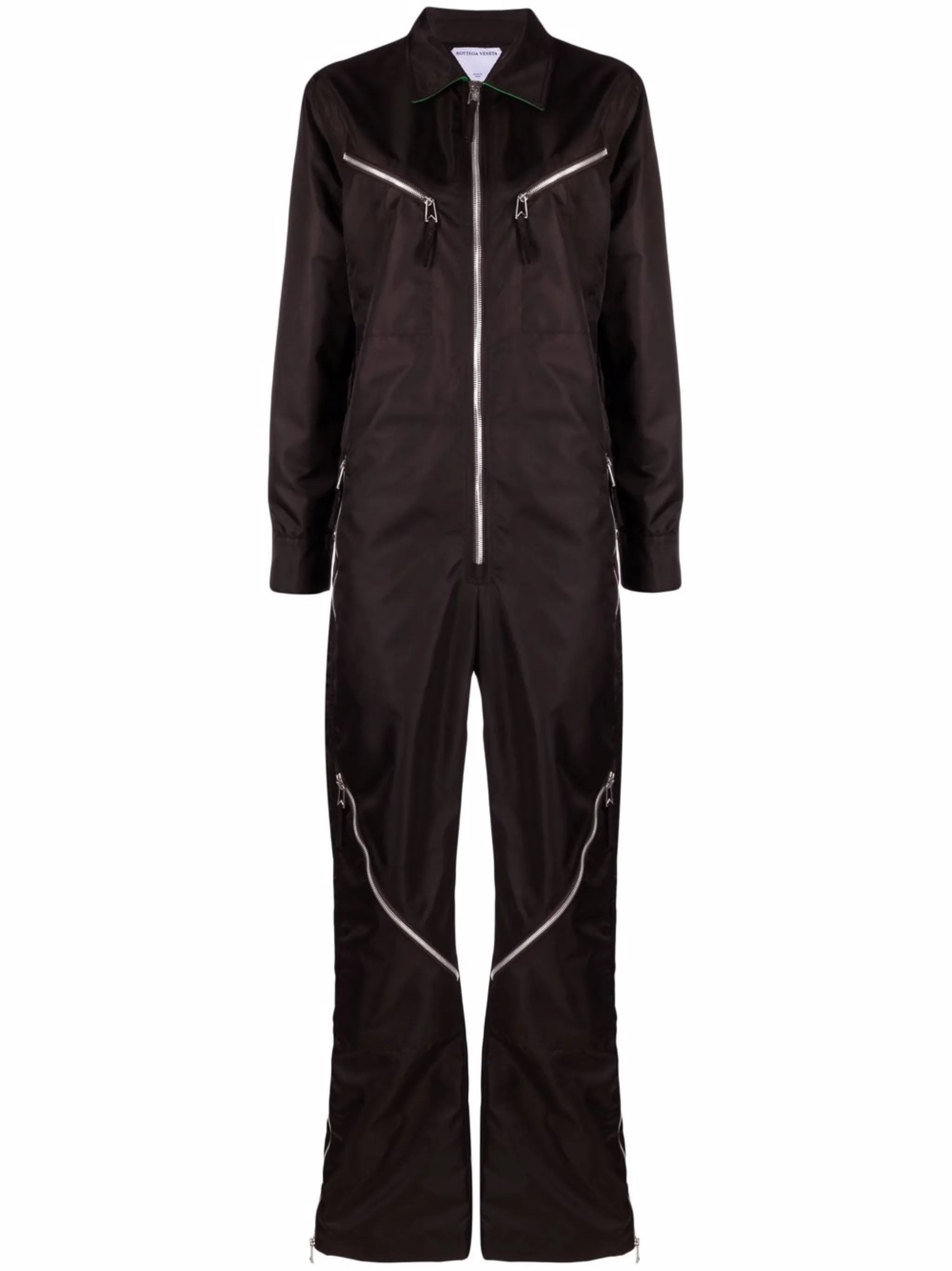 zip-detail long-sleeve jumpsuit