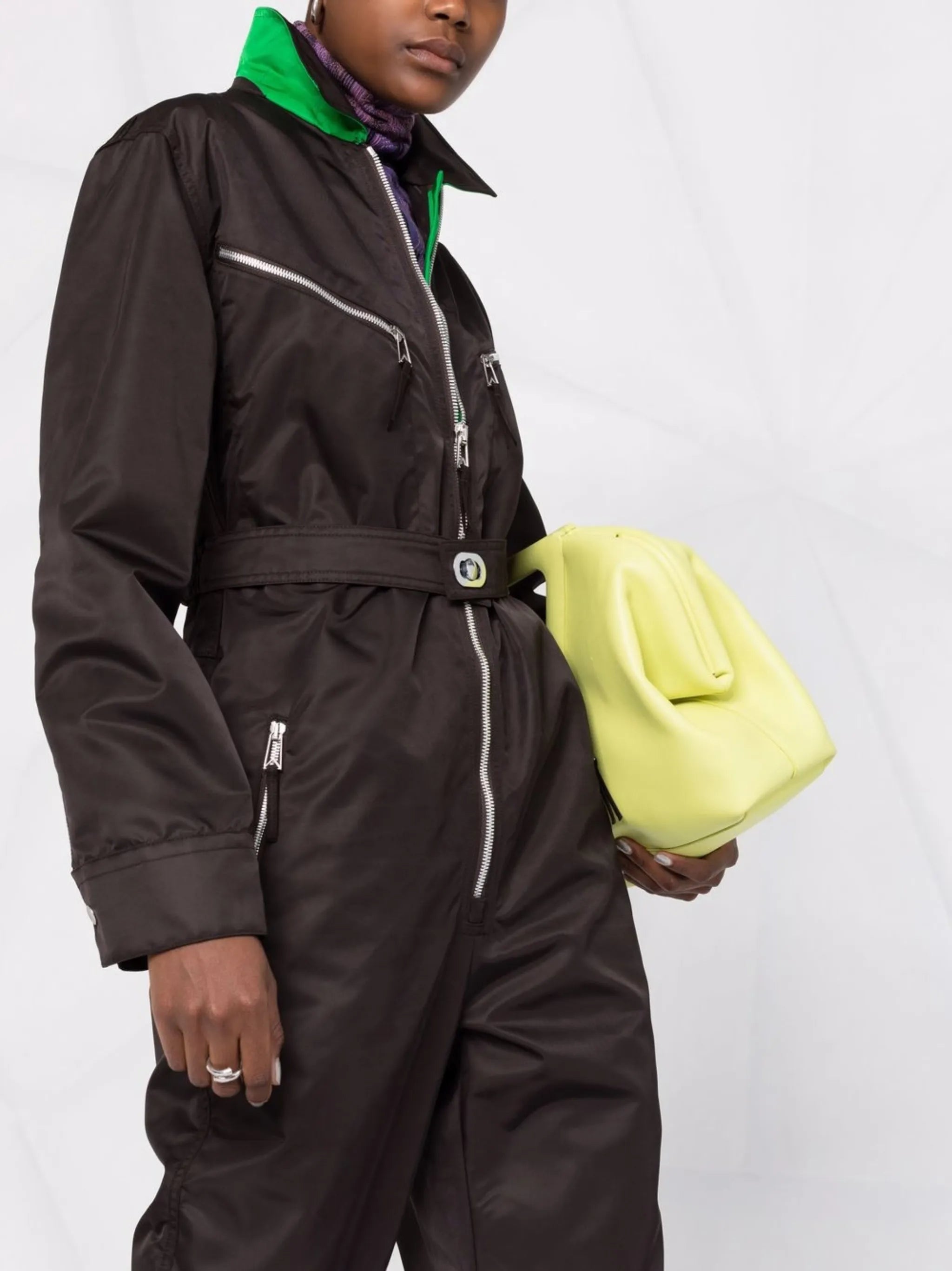 zip-detail long-sleeve jumpsuit