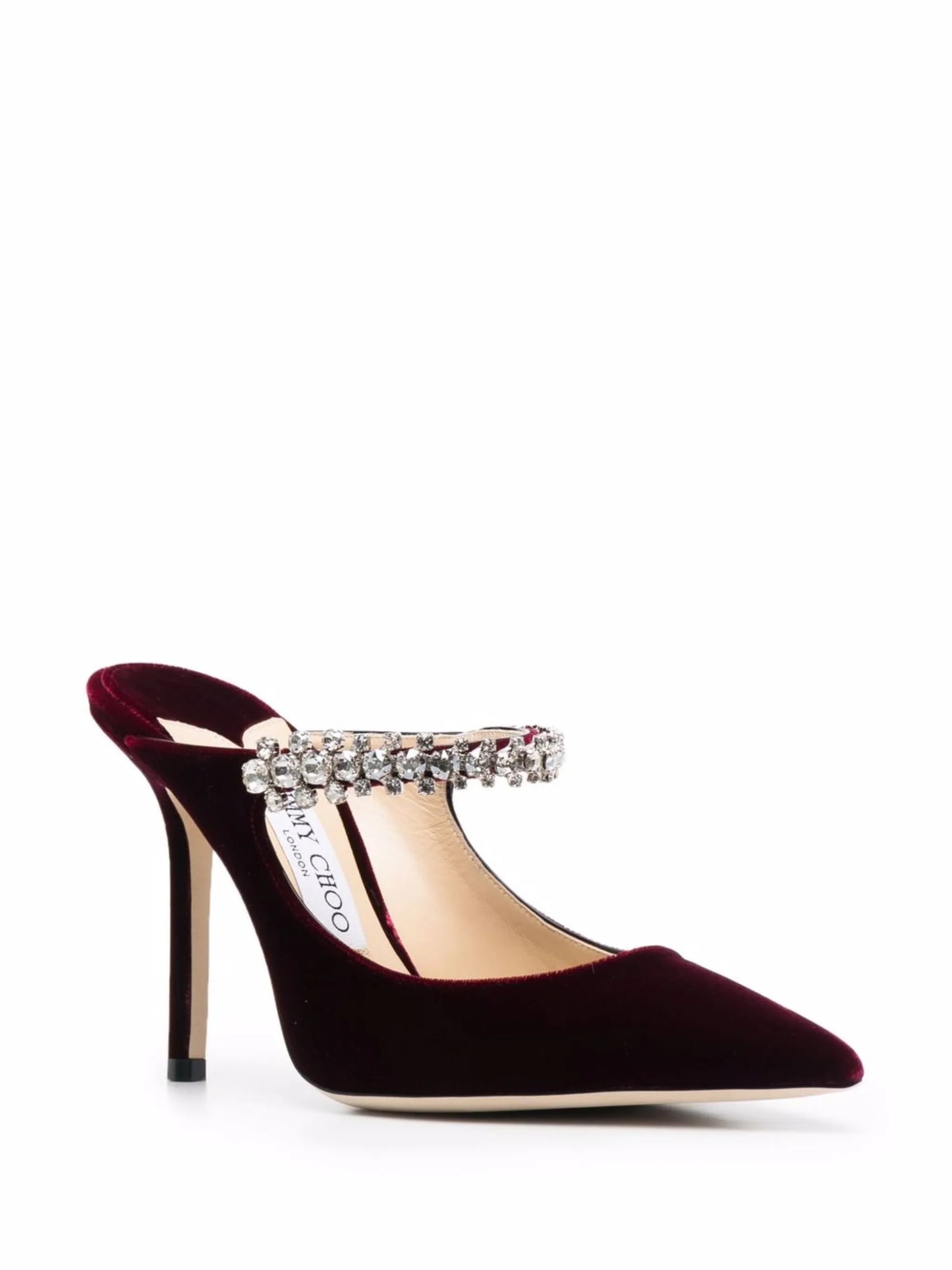 crystal-embellished pointed-toe mules