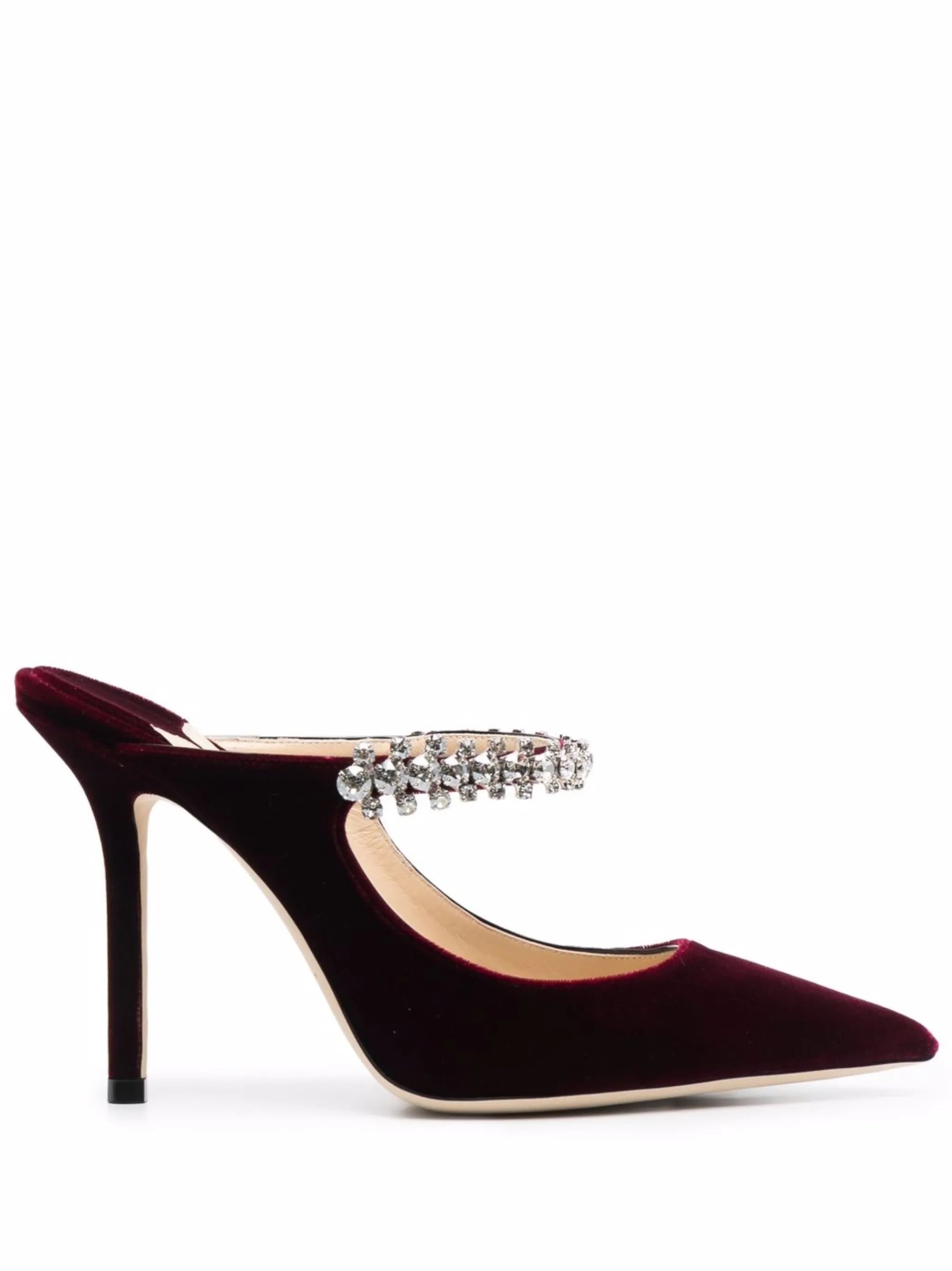 crystal-embellished pointed-toe mules