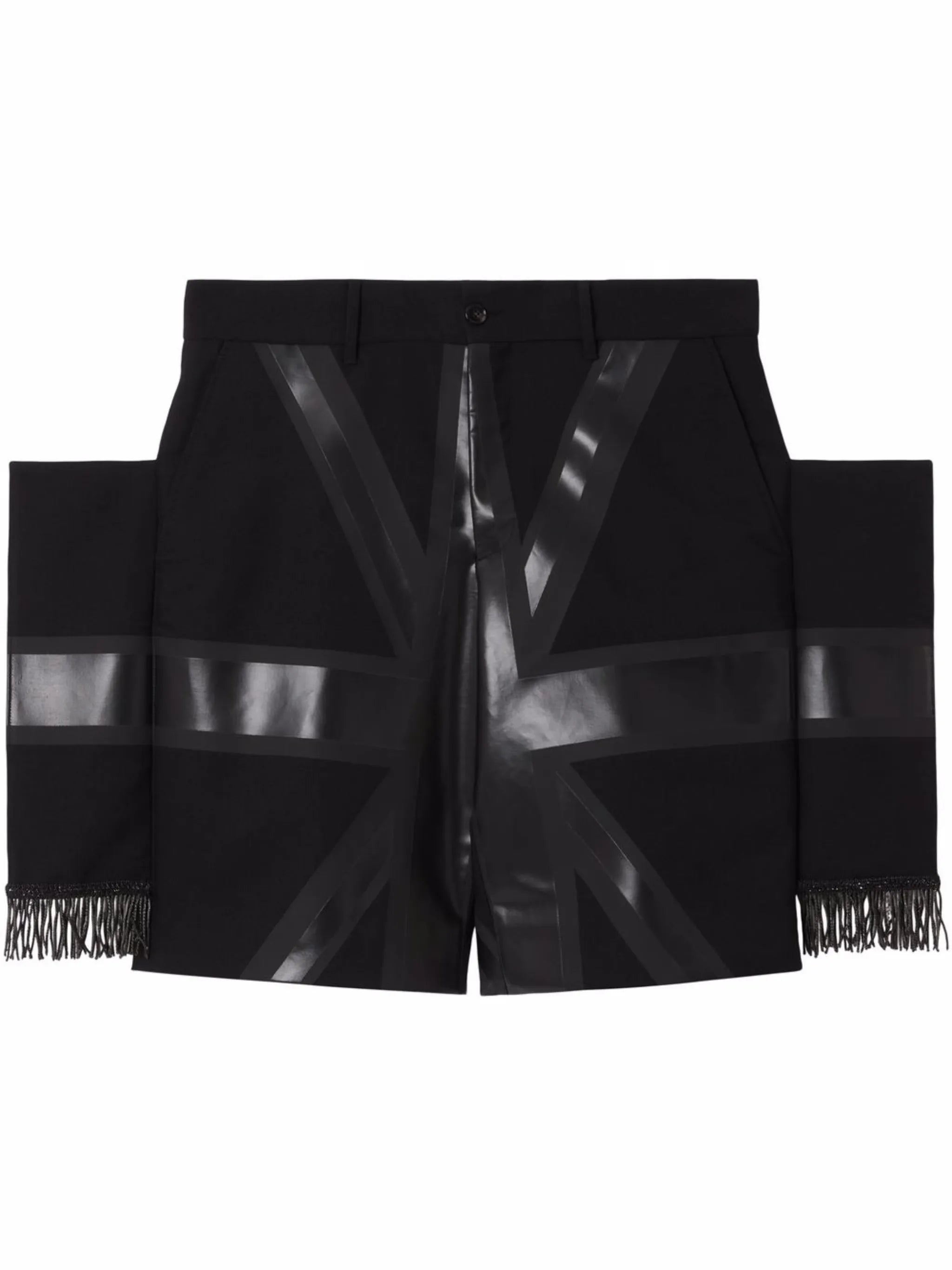 flag-print wool shorts