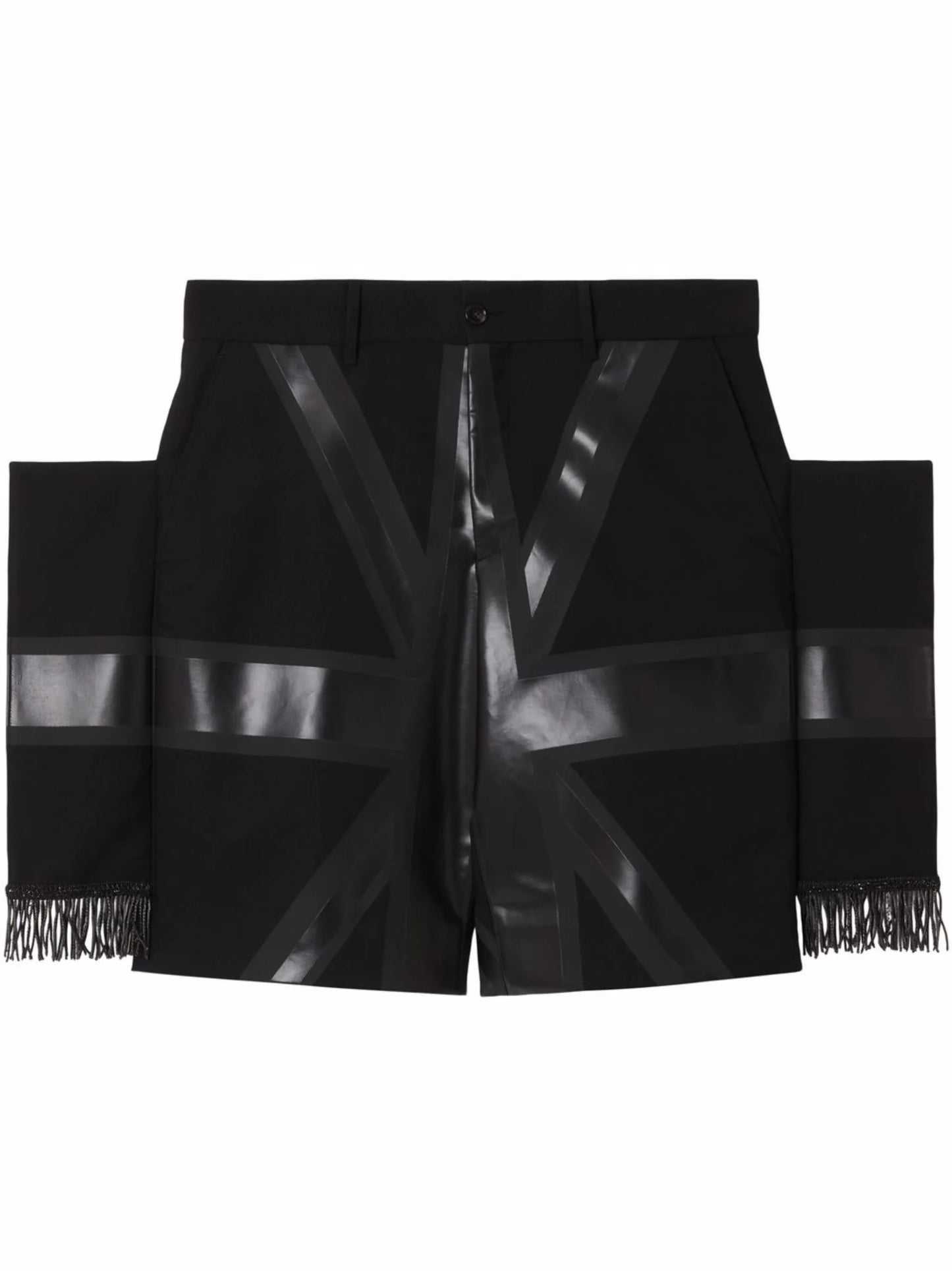 flag-print wool shorts