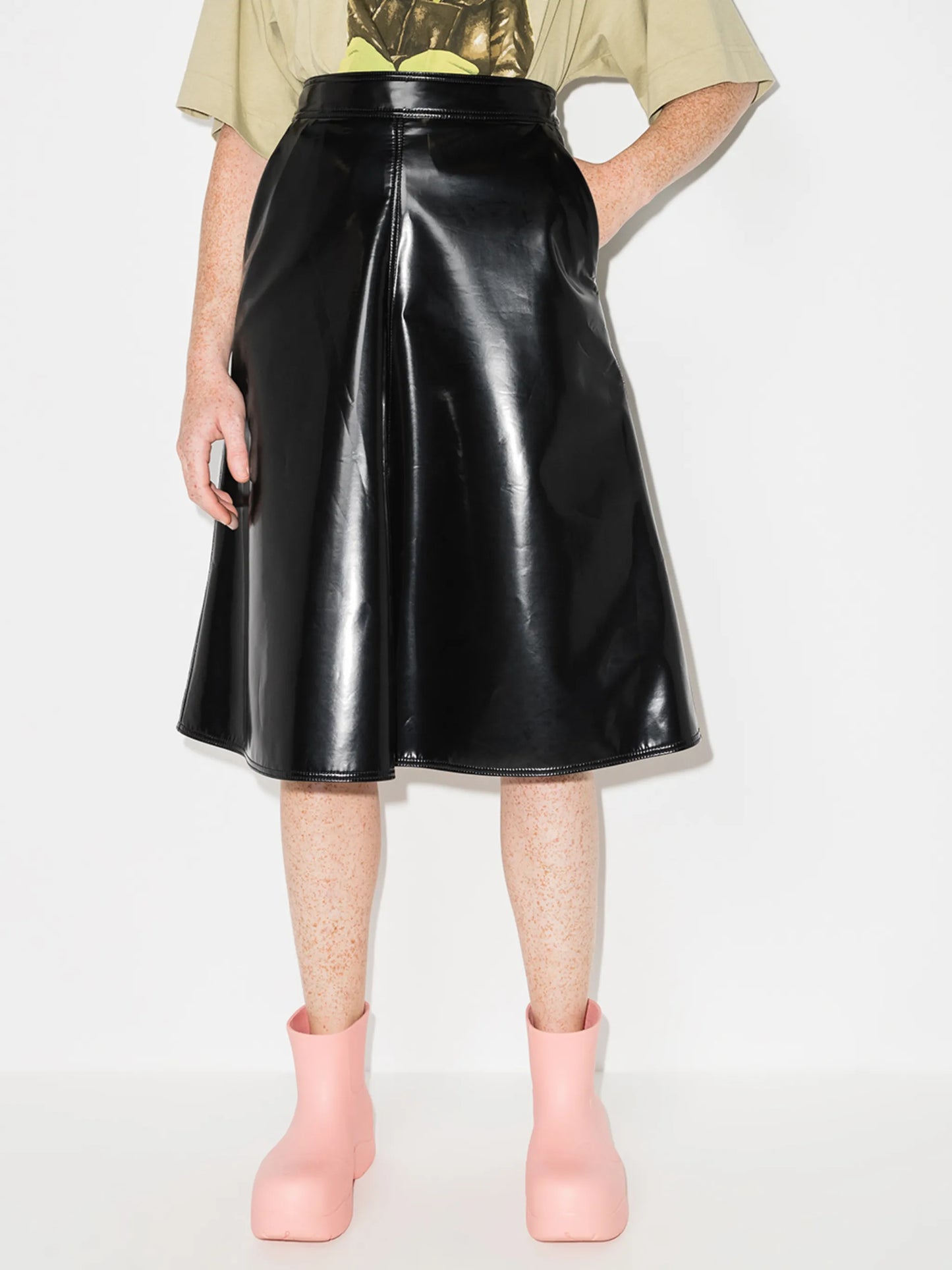 2 Moncler 1952 faux leather midi skirt
