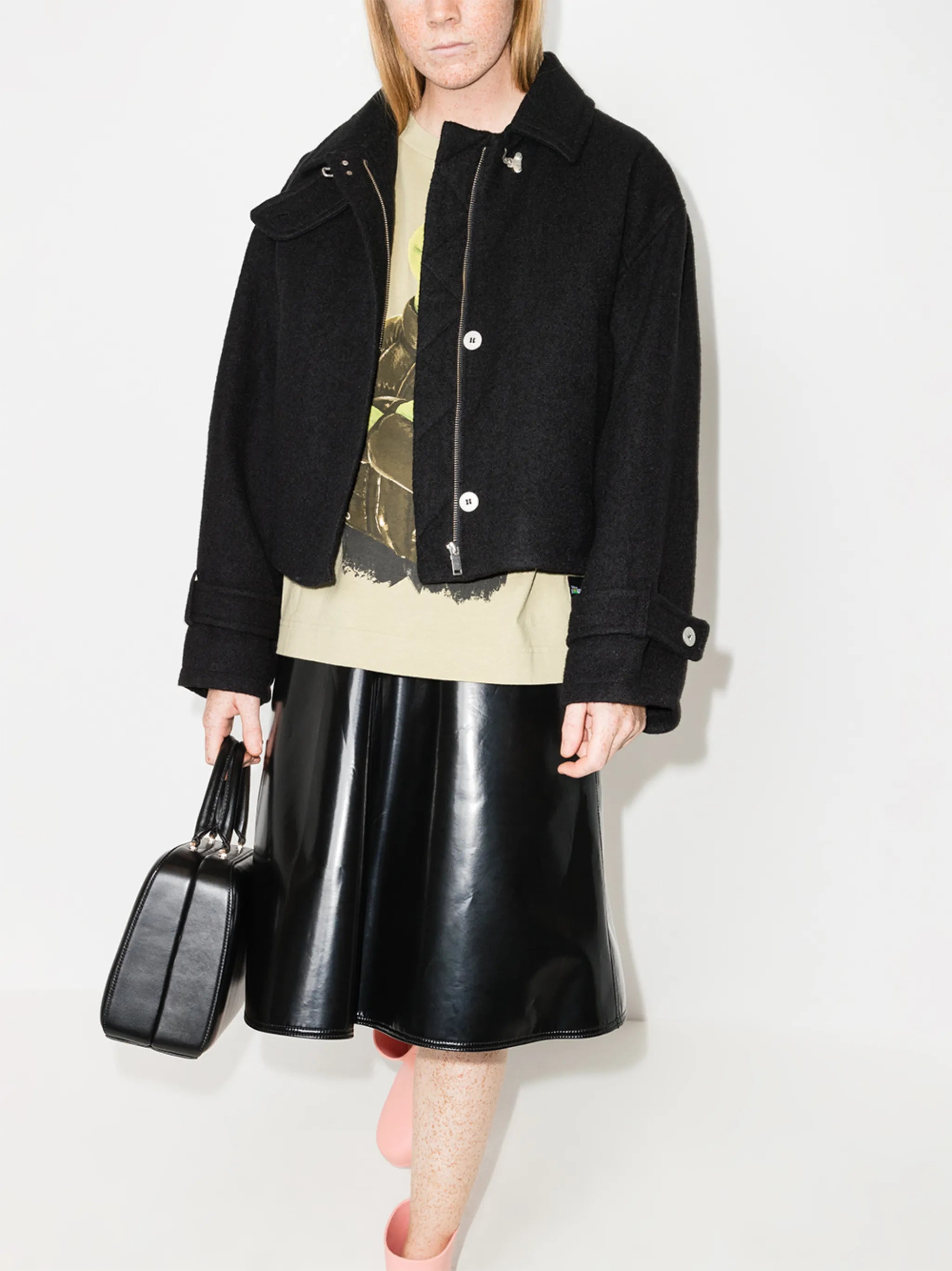 2 Moncler 1952 faux leather midi skirt