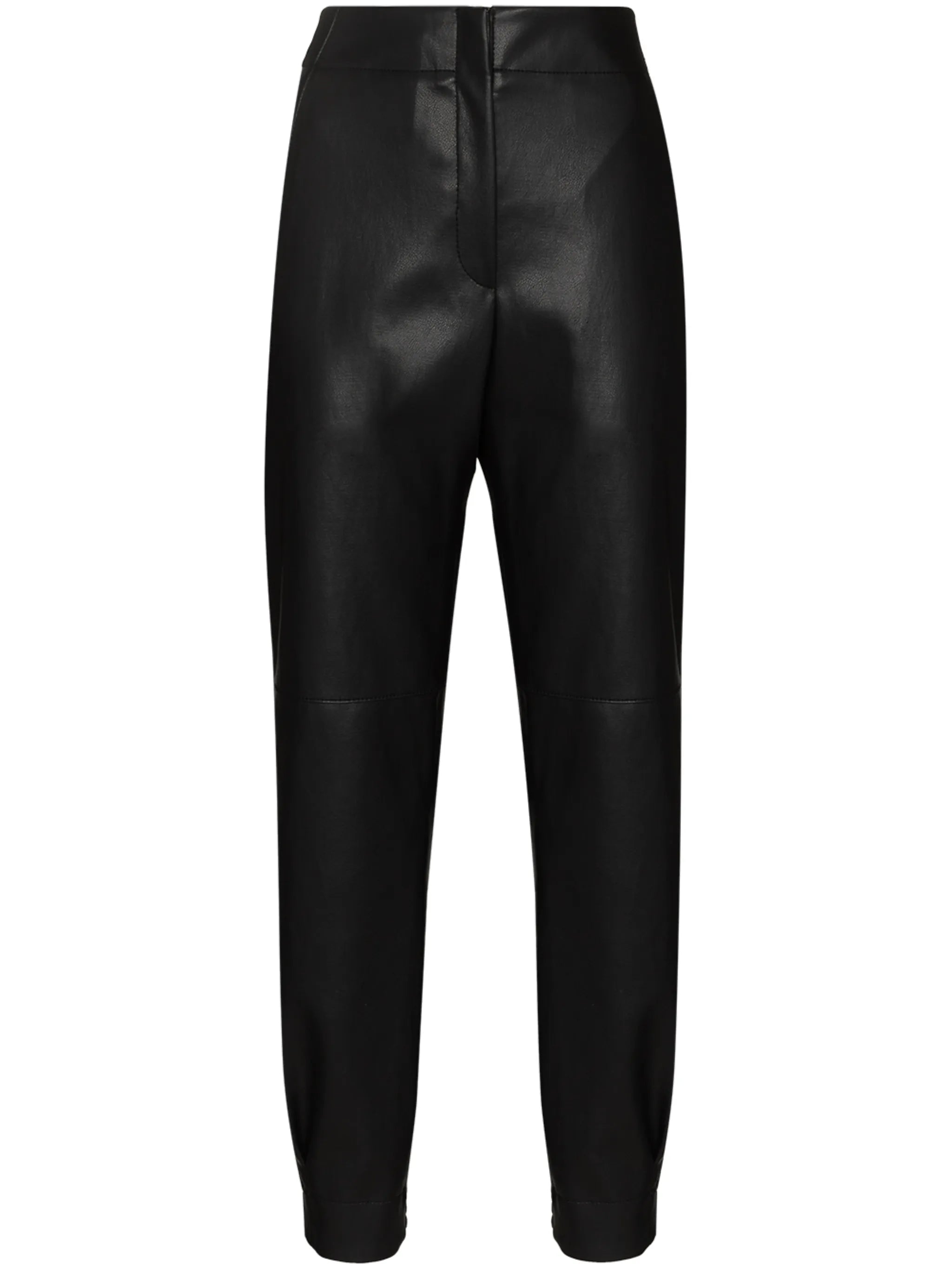 faux leather track pants