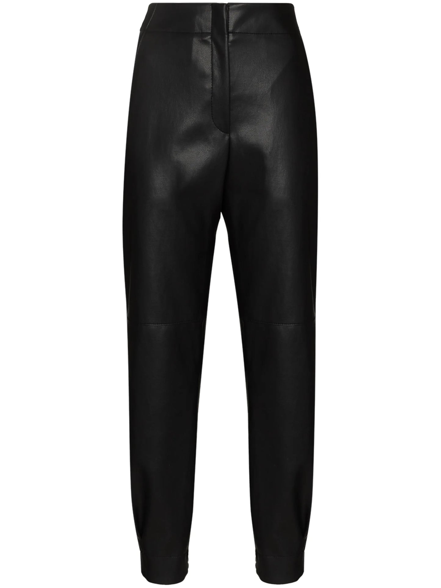 faux leather track pants