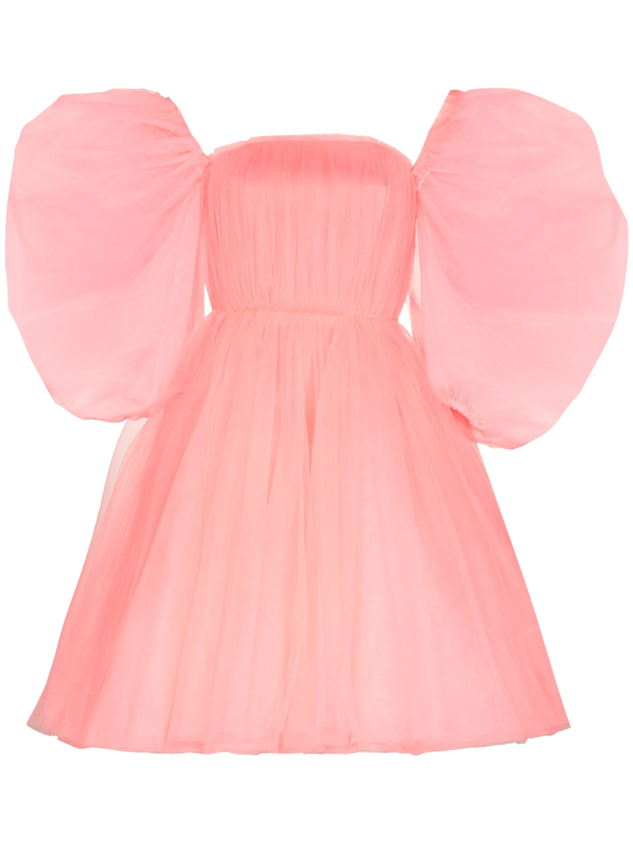 puff-sleeves A-line dress
