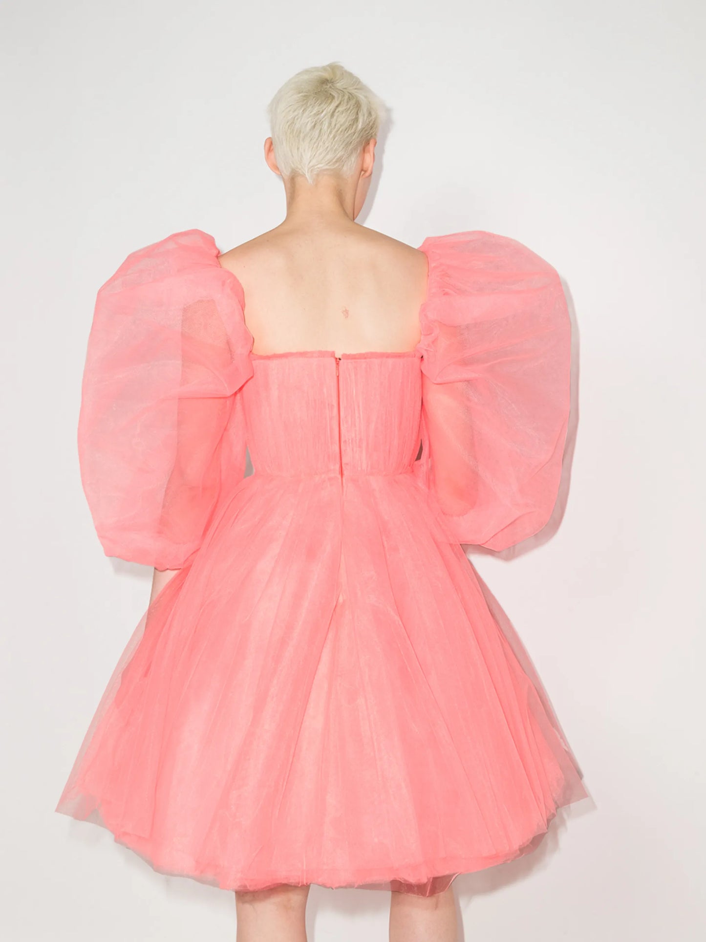 puff-sleeves A-line dress