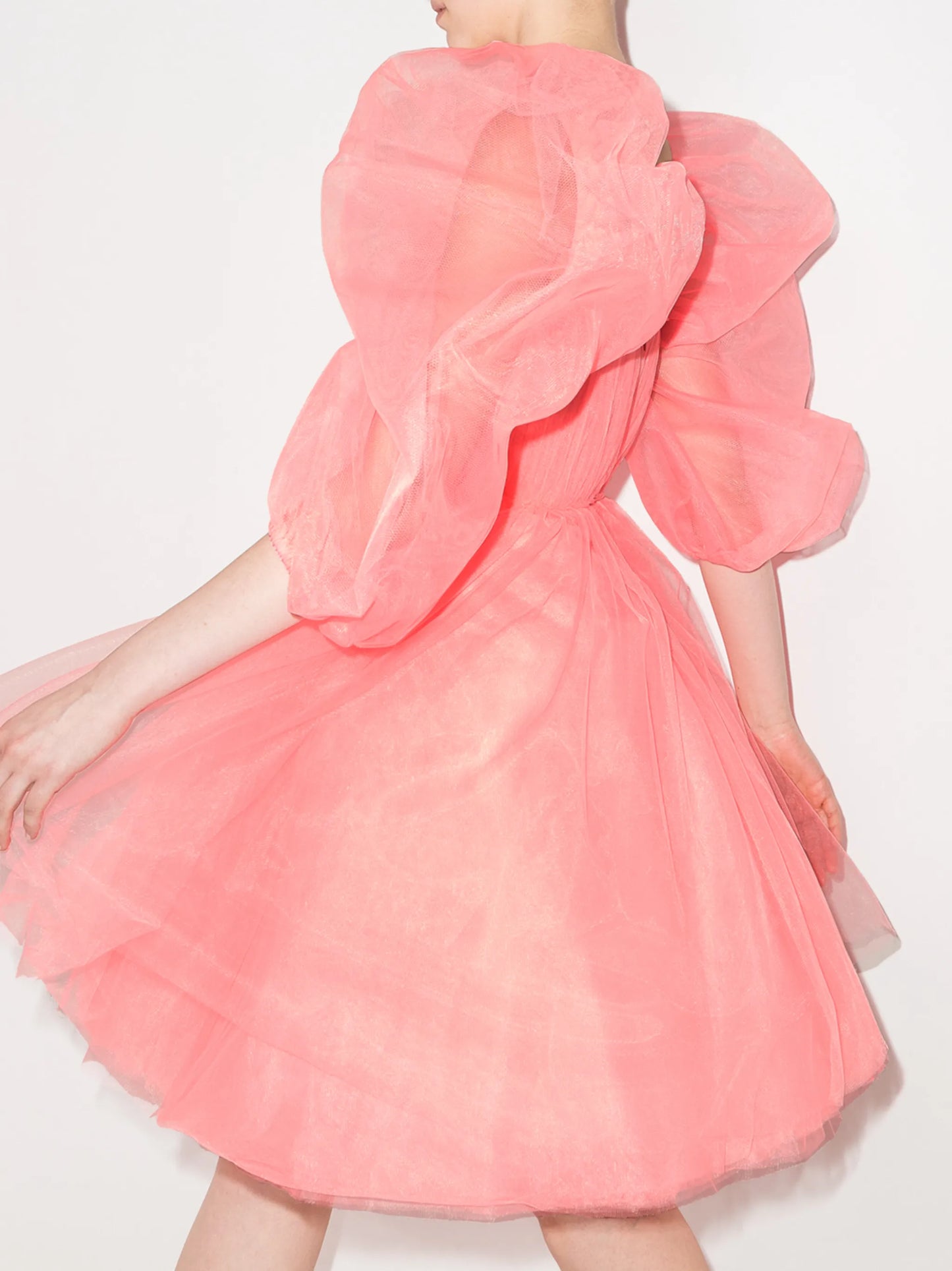 puff-sleeves A-line dress
