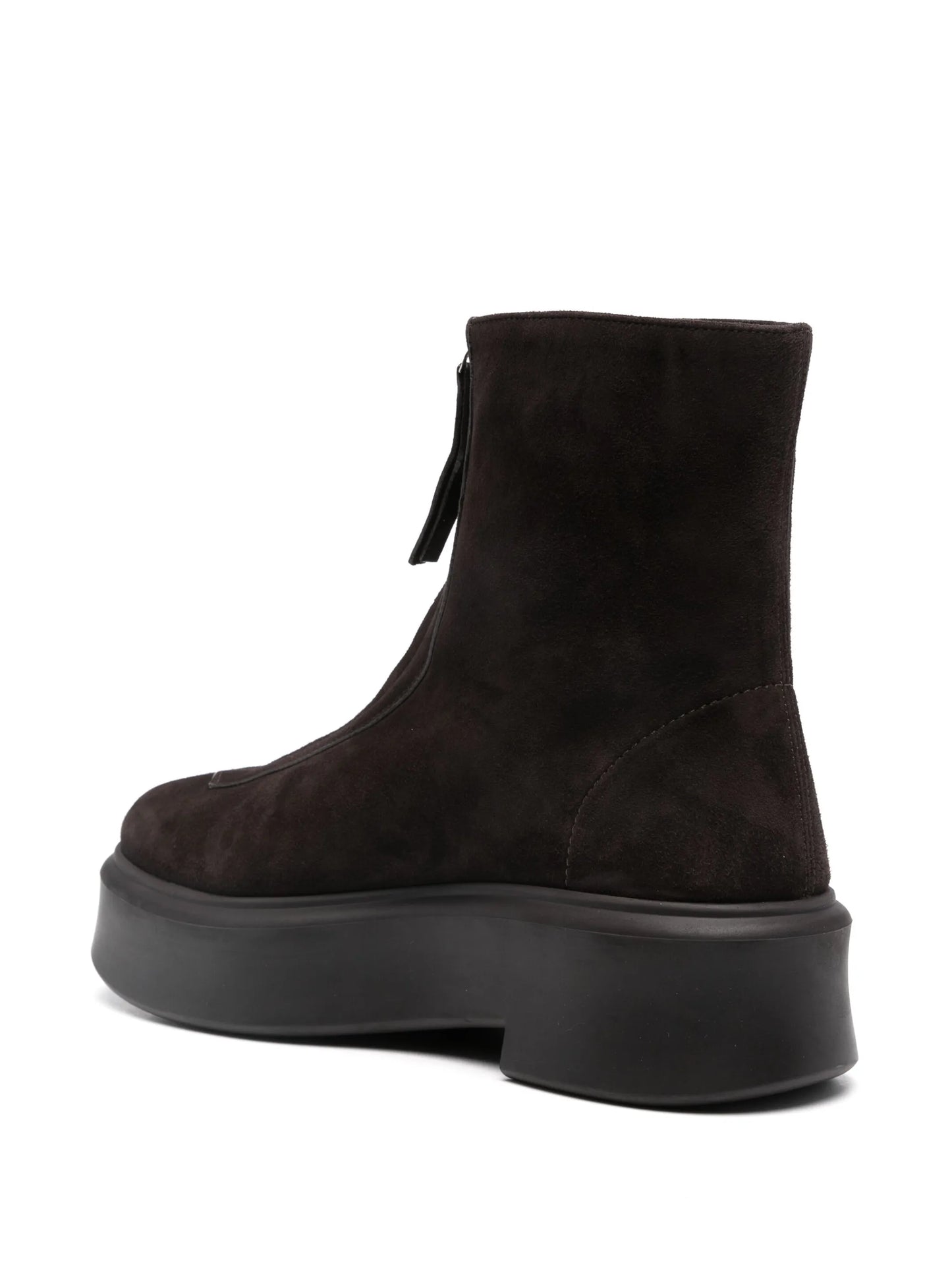 zipped suede boot