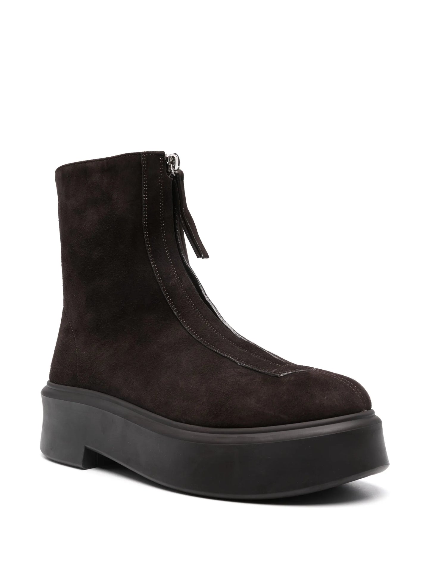 zipped suede boot